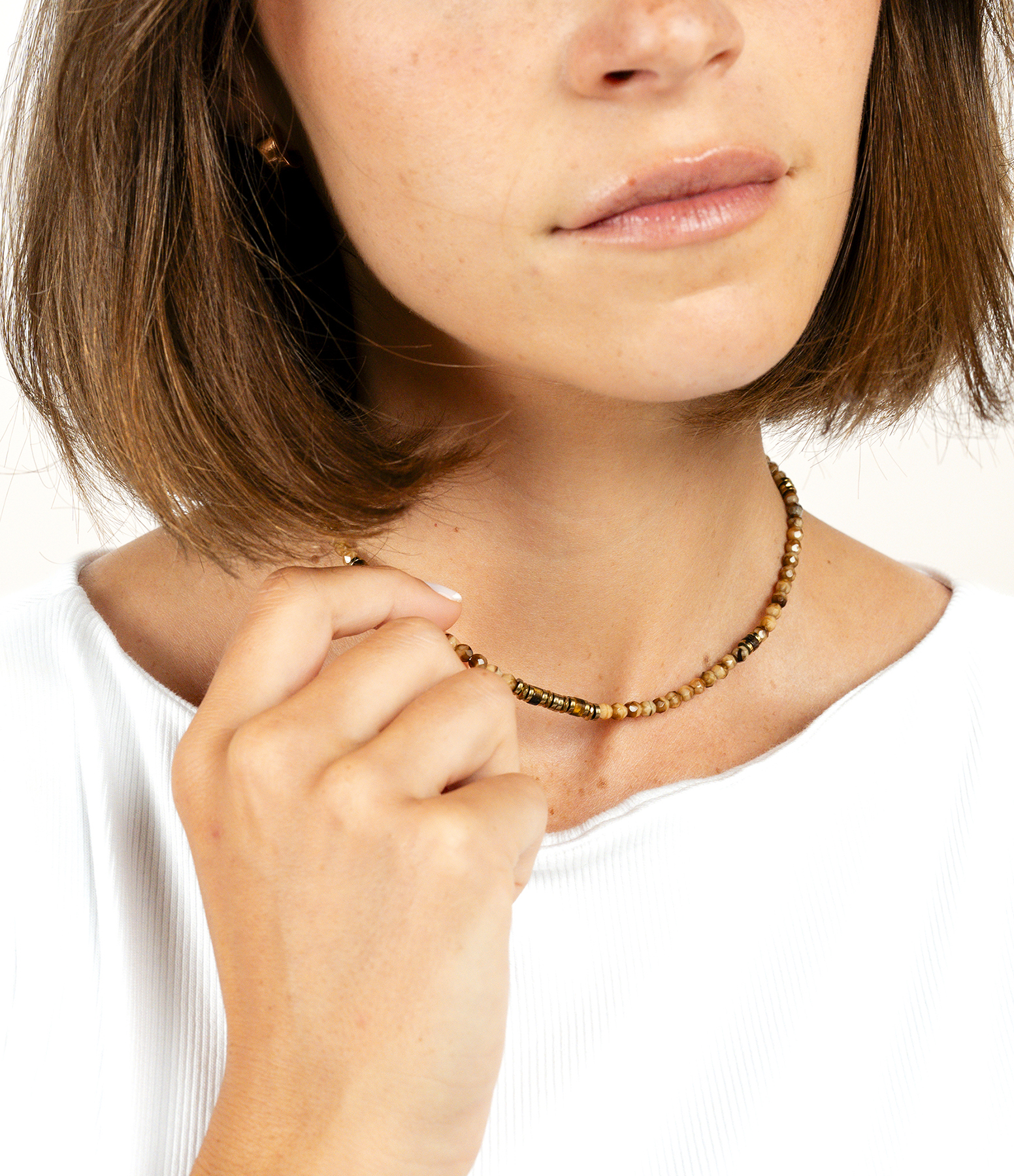 Kelly Gold Caramel Choker, 38cm