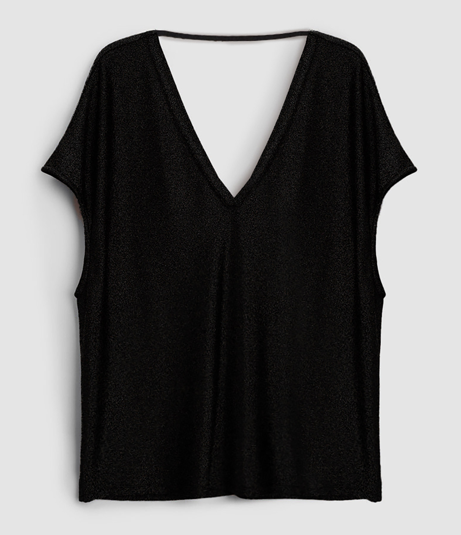 Kely V Black Lurex Top