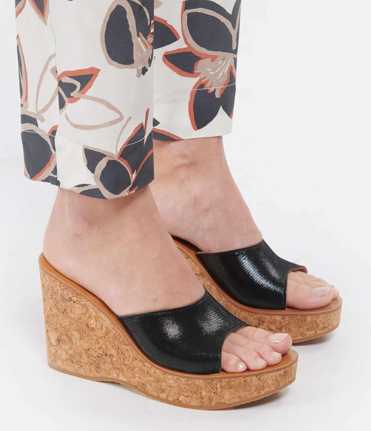 Douglas Black Tejus Leather Mules