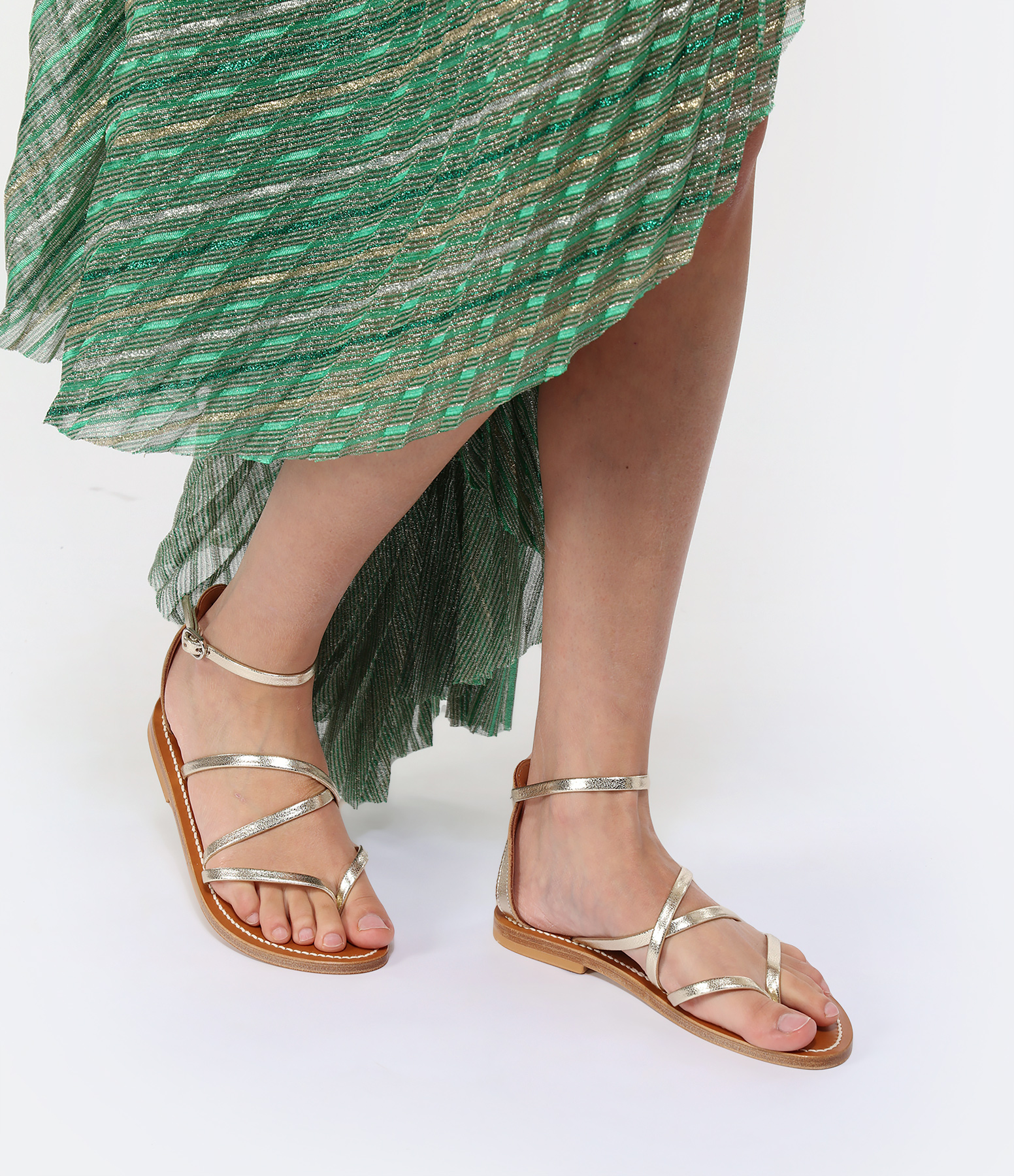 Epicure Leather Metyl Champan Sandals