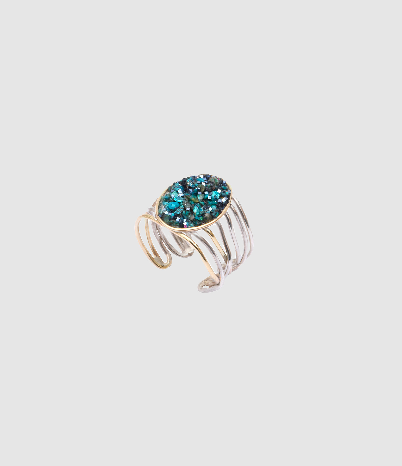Sublime Stella Spiral Azurite Mineral Ring