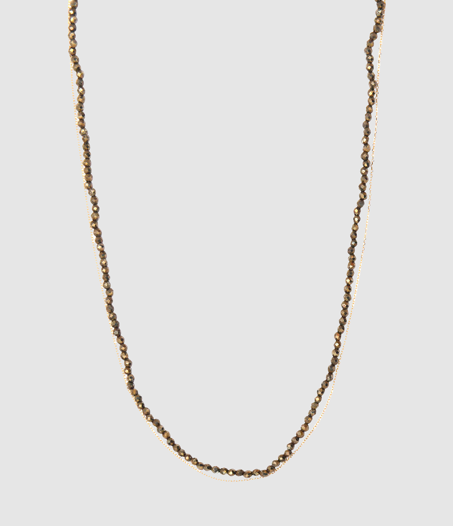 Sublime Mineral Pyrite Long Necklace