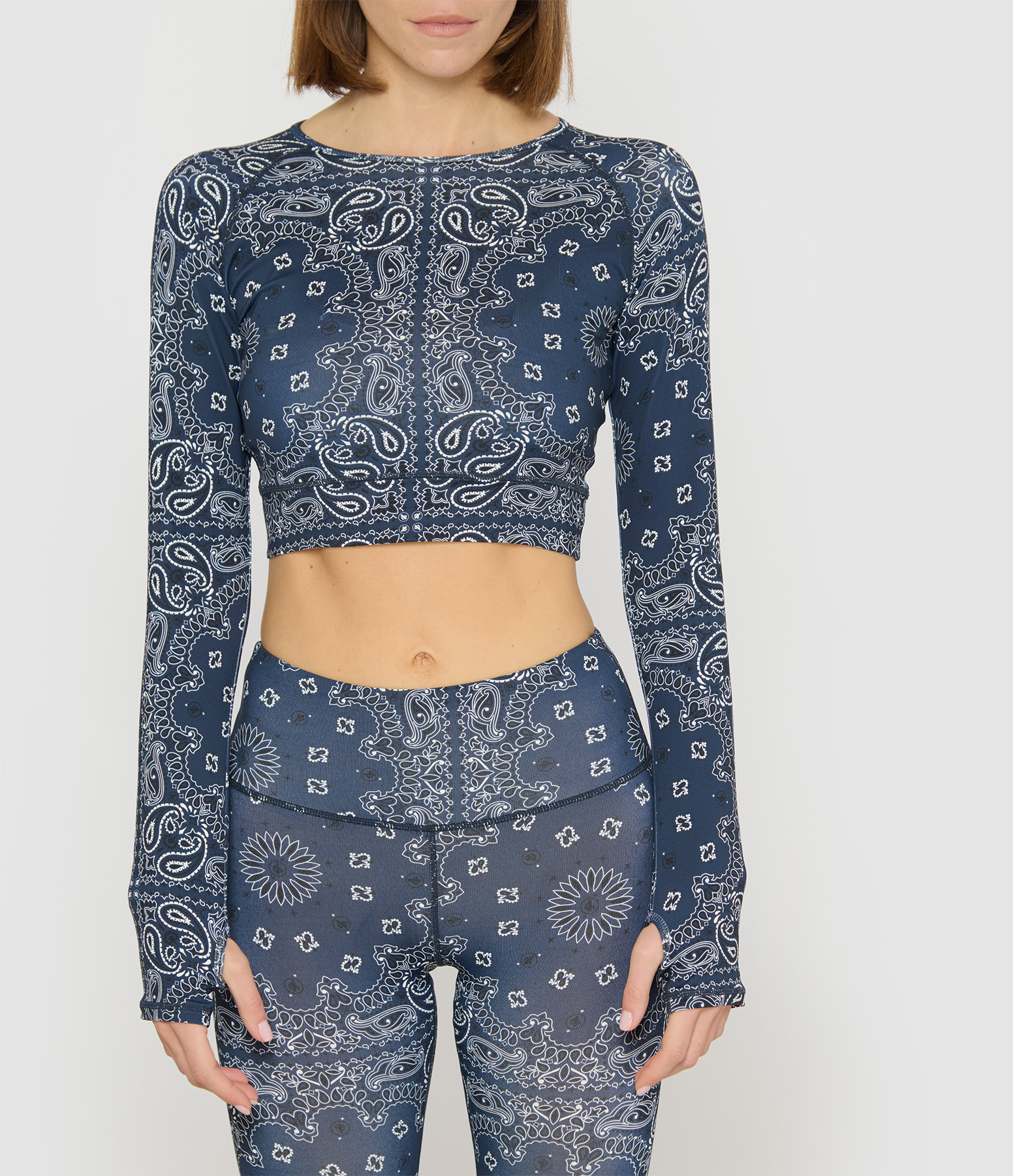 Navy Long-Sleeved Yoga T-Shirt