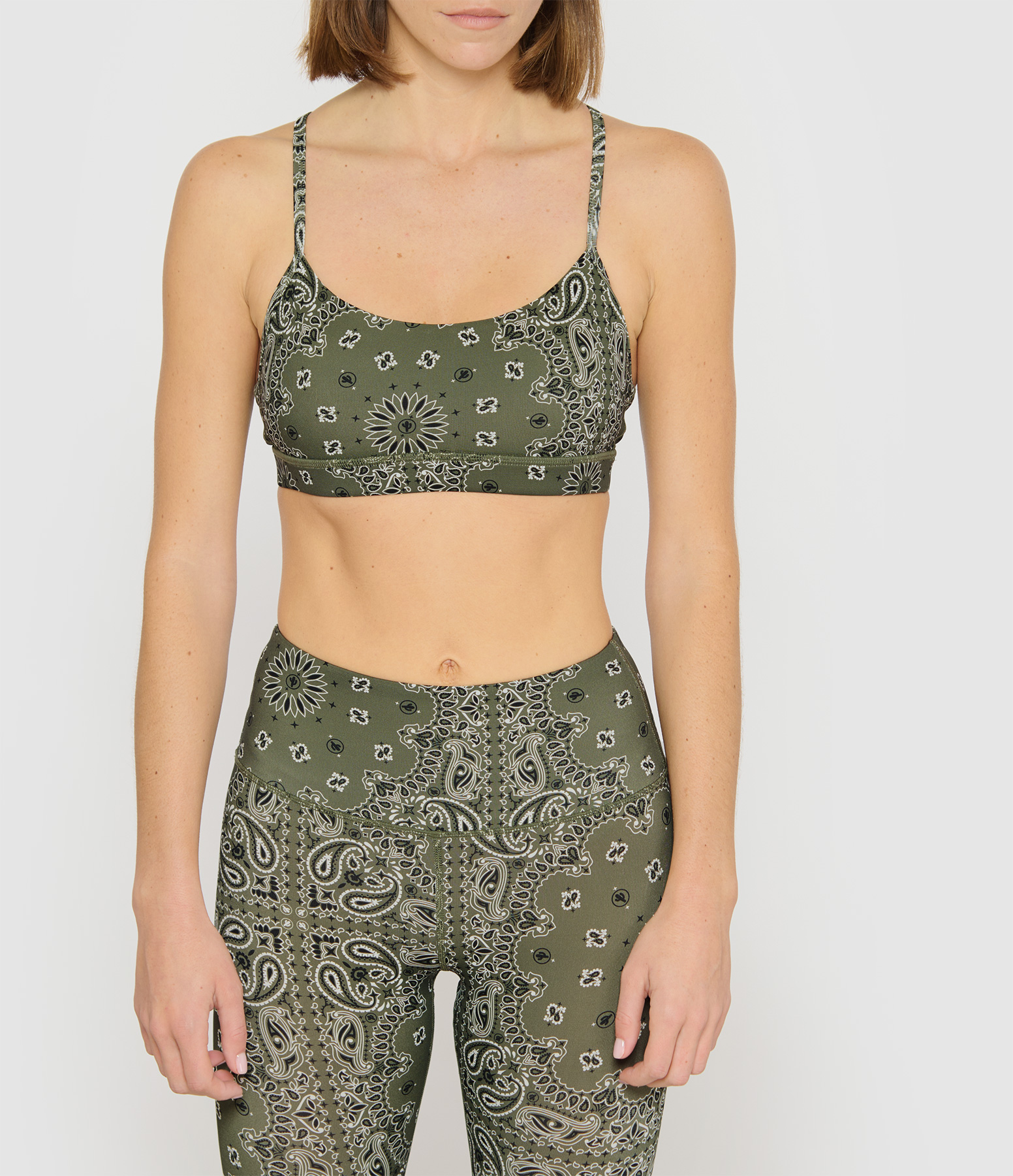 Khaki Bandana Yoga Top