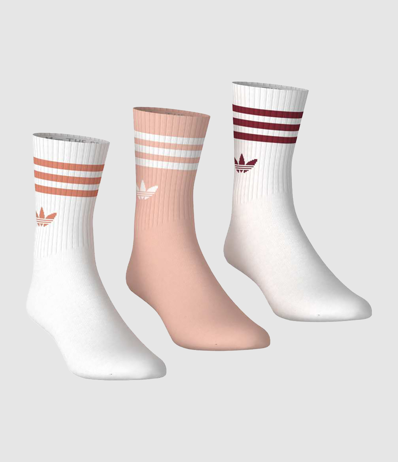 3S Crew S 3P White/White Socks