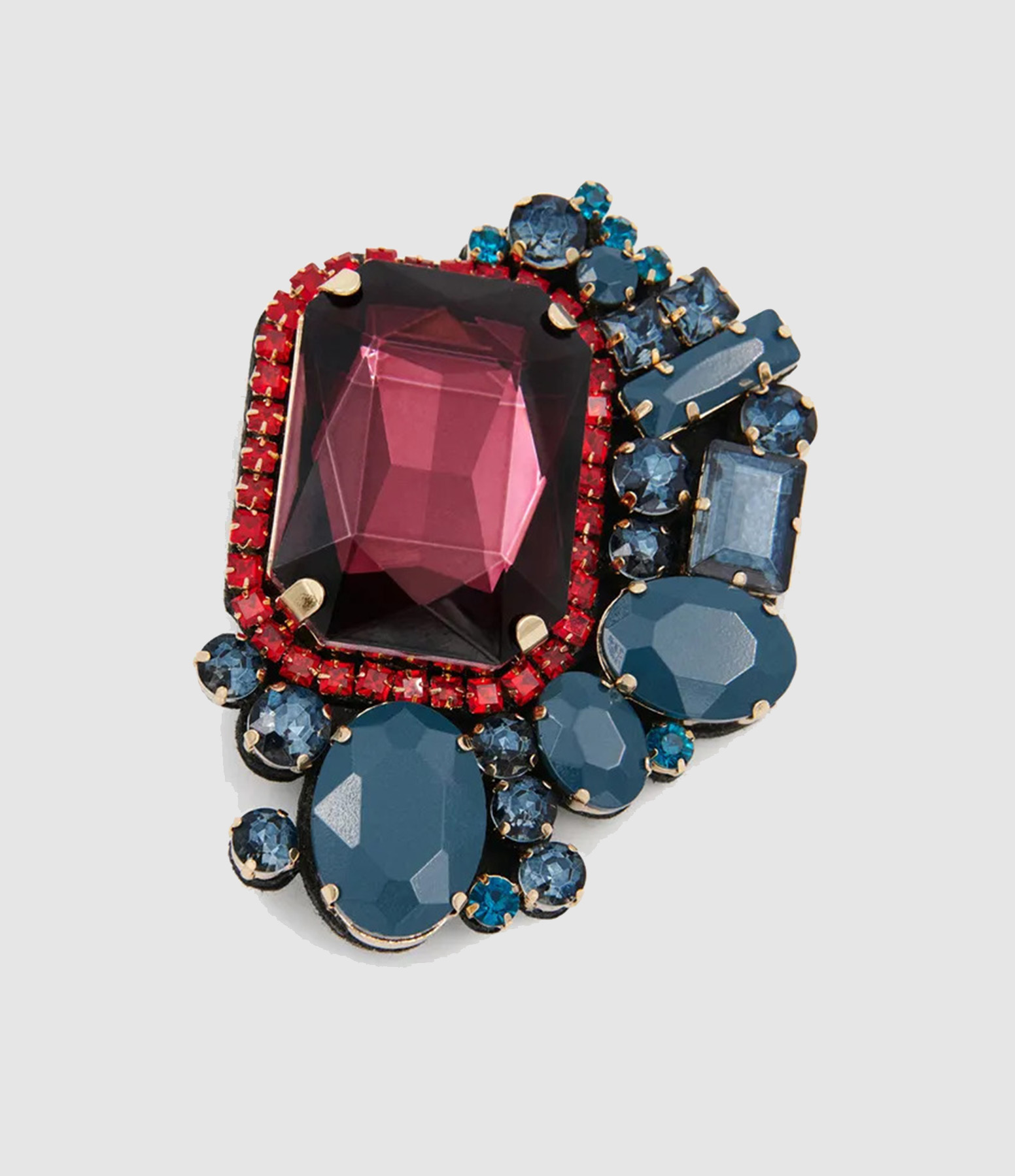 Red and Blue Kube Brooch