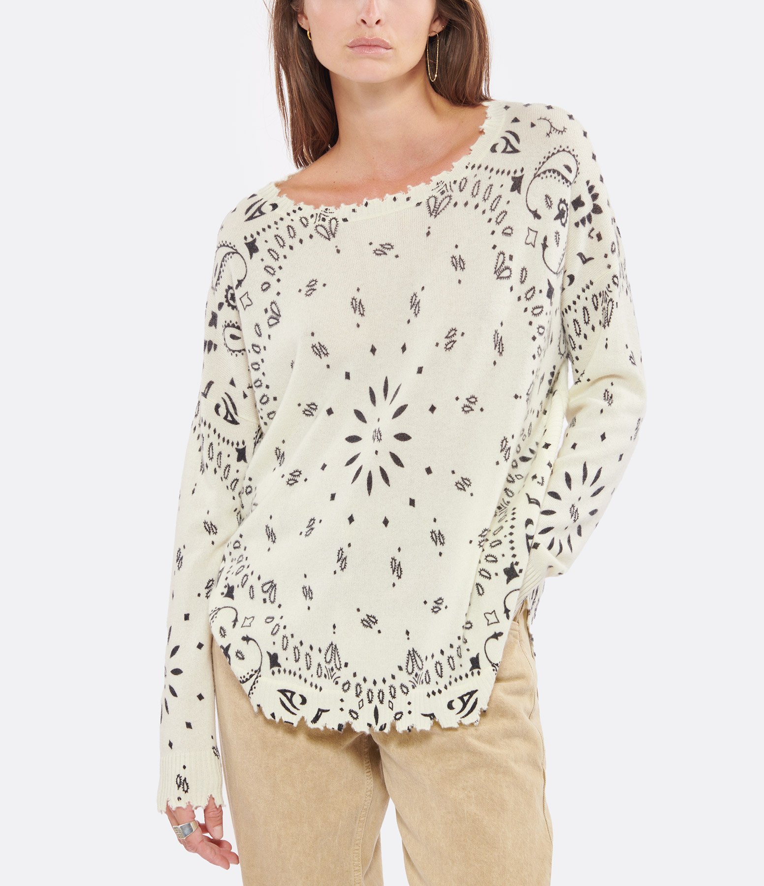 Mela Bandana White Cashmere Jumper
