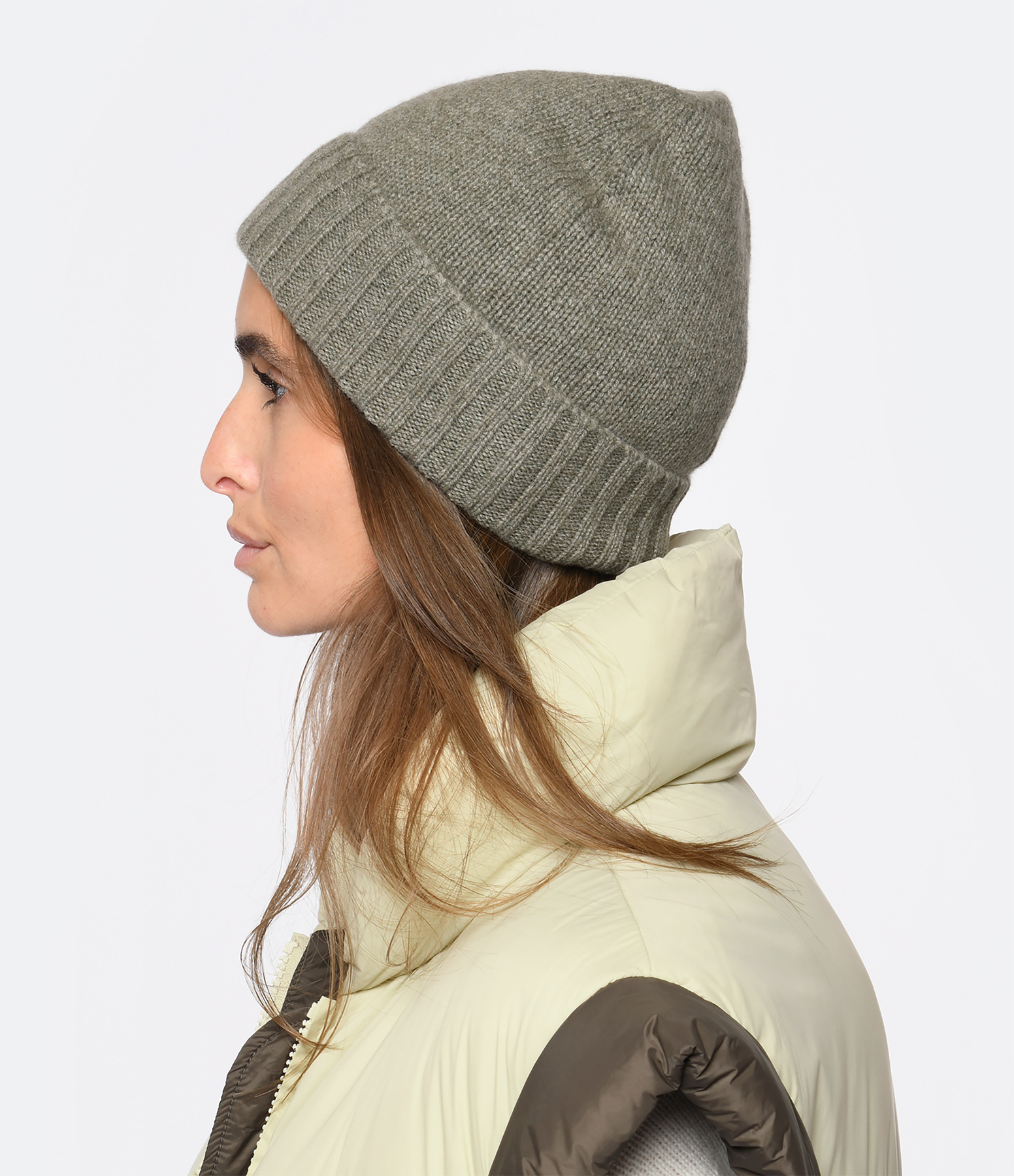 Tom Cashmere Hat in Heathered Khaki