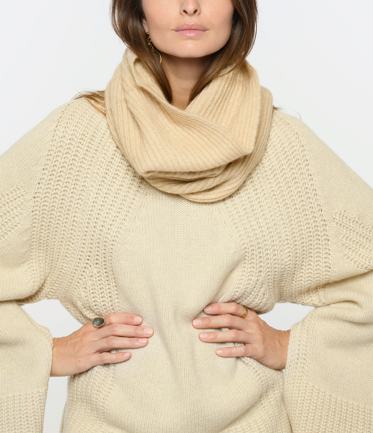 Organic Beige Cashmere-Style Neck Warmer