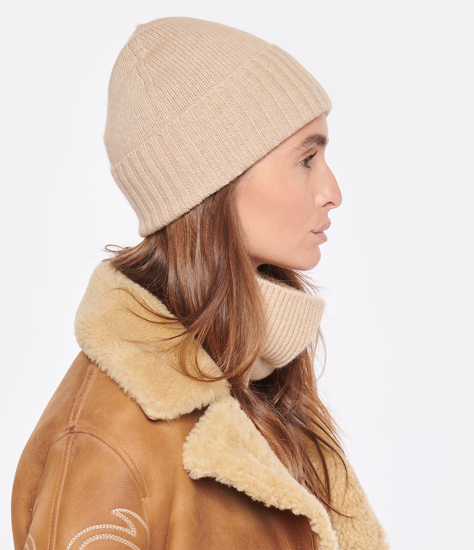 Tom Beige Organic Cashmere Hat