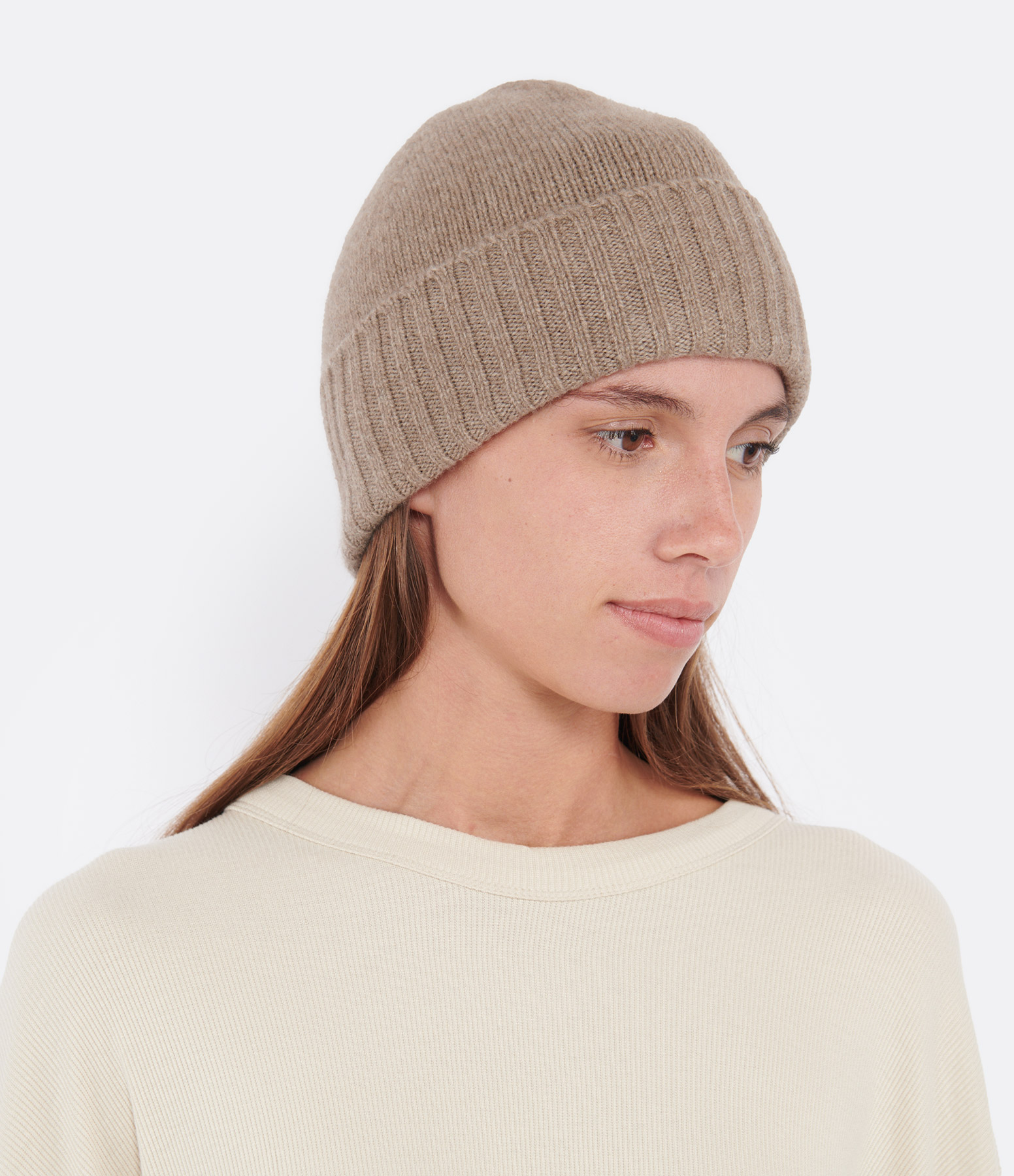 Tom Cashmere Beanie – Taupe