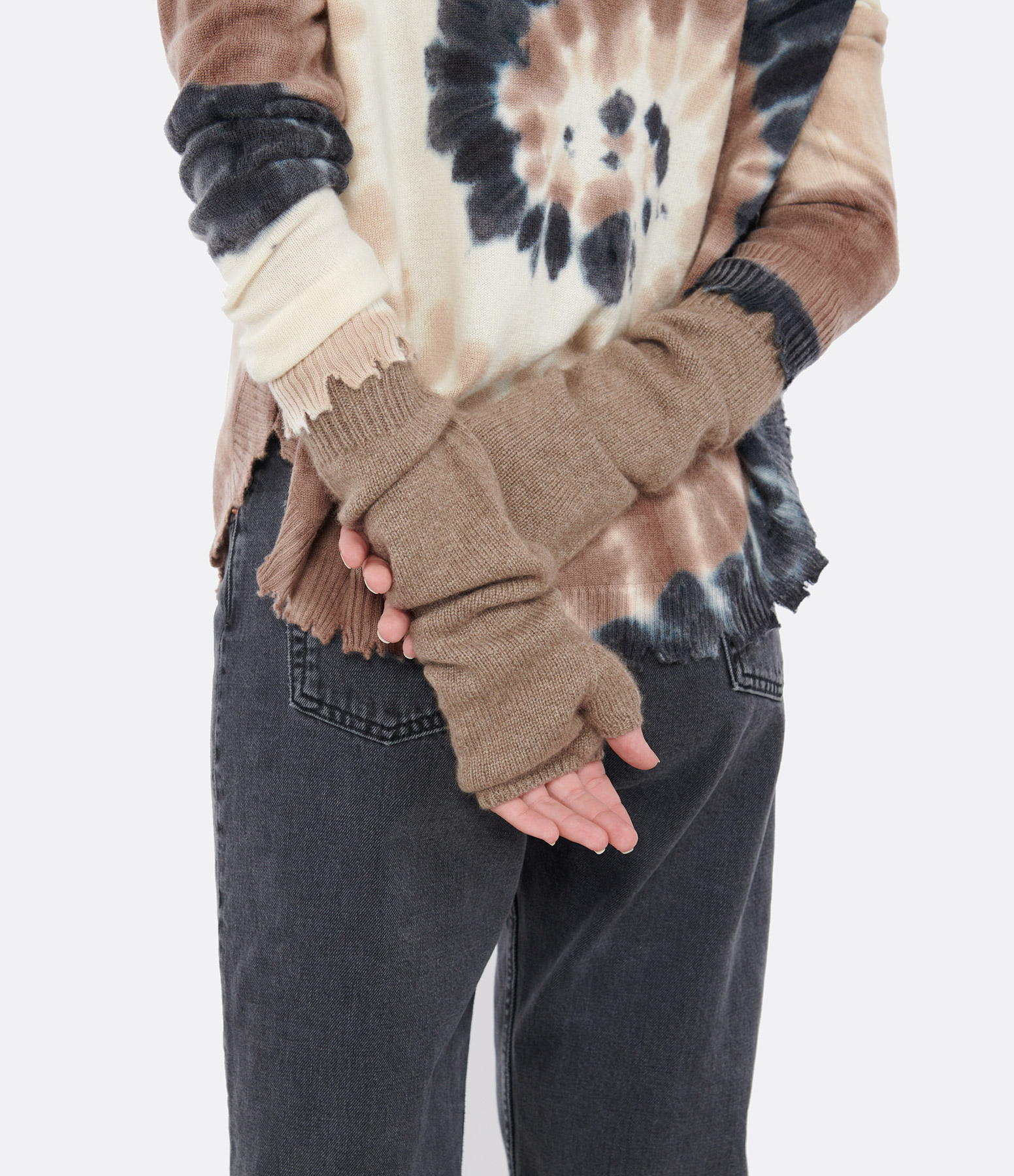 Sochi Taupe Cashmere Mittens