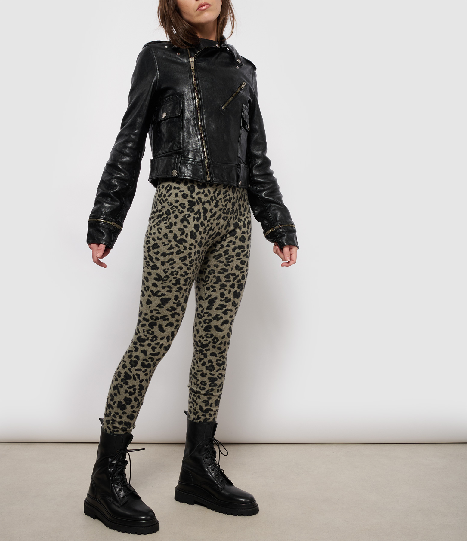 Pina Leo Khaki China Leggings, Leopard Capsule Collection