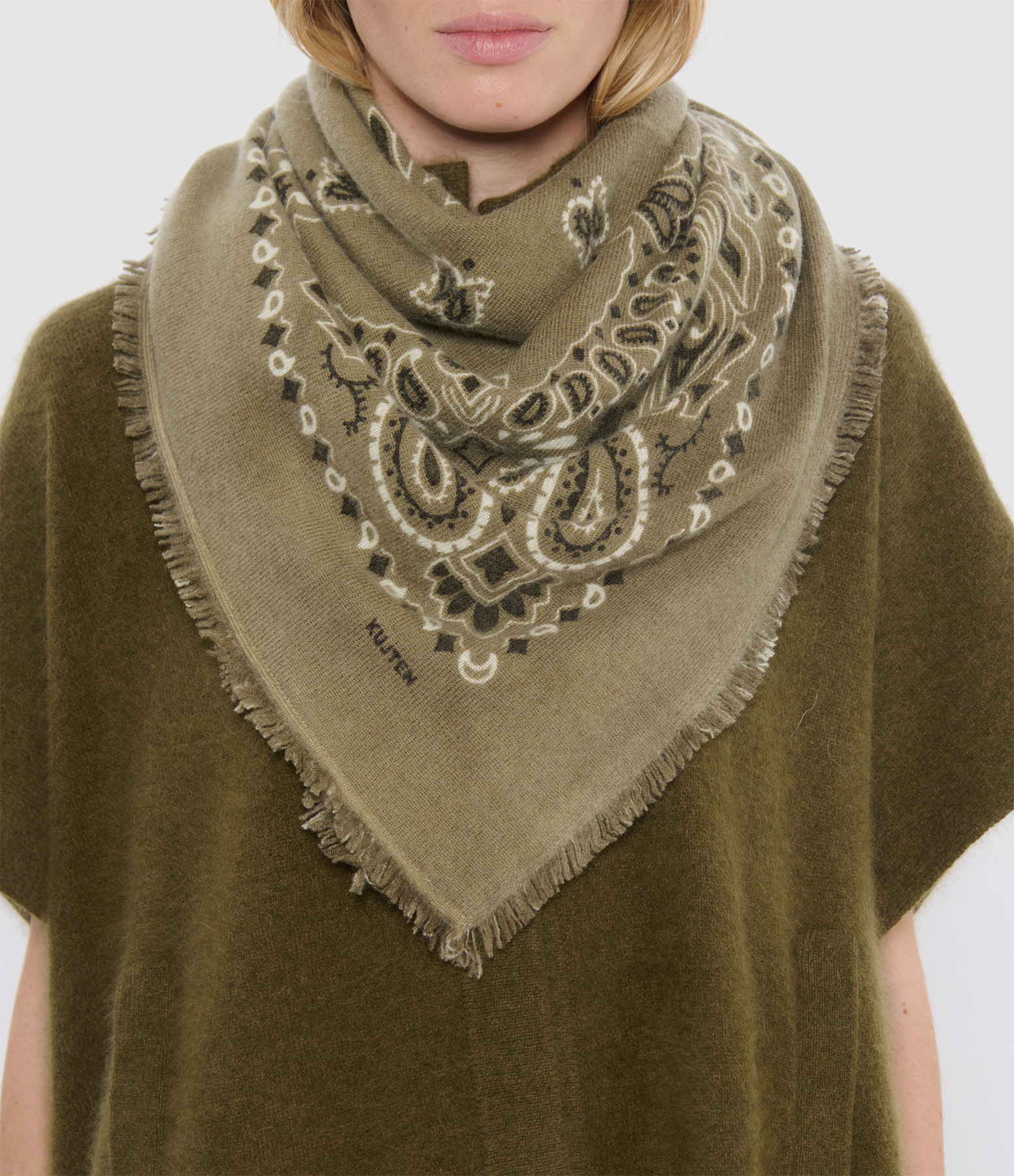 Hachiko Bico Khaki Marled Scarf