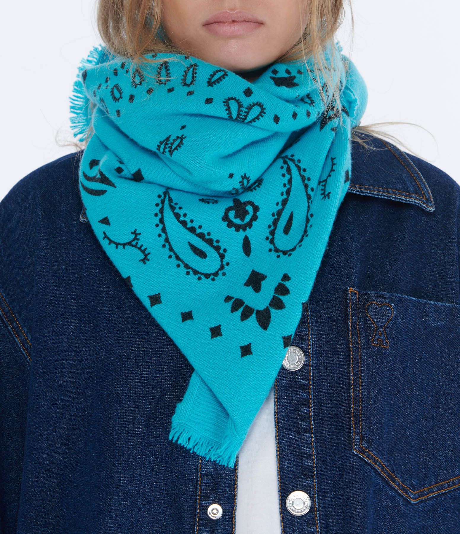 Hachiko Scarf – Turquoise Blue