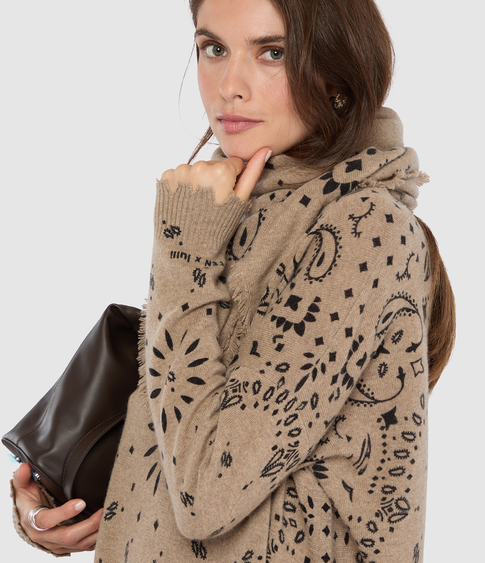 Hachiko Mottled Taupe Scarf, Exclusive to Lulli
