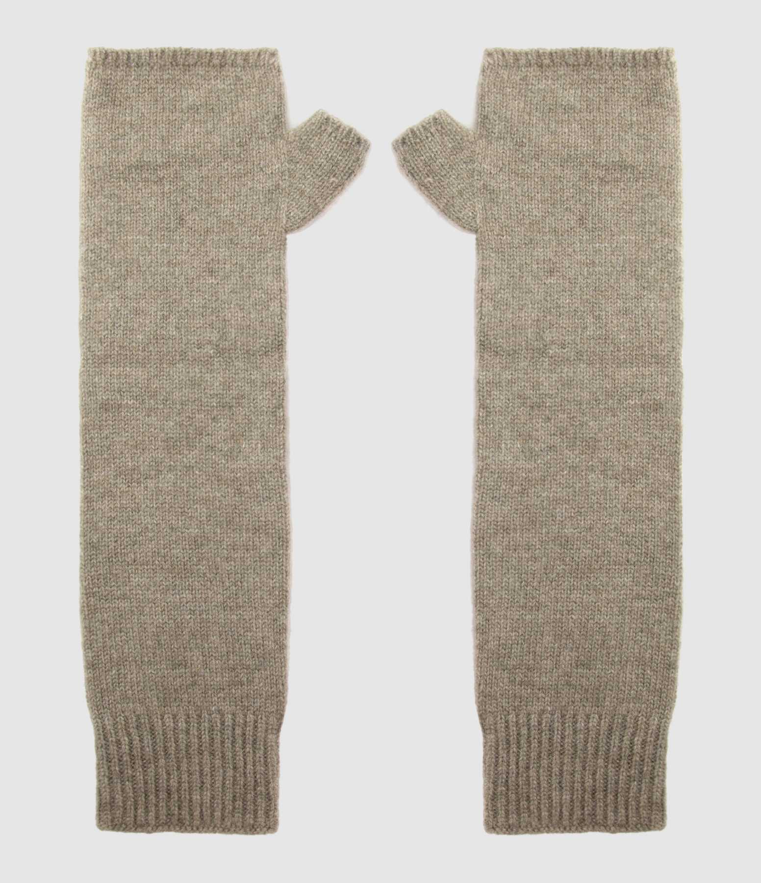 Sochi Cashmere Mittens in Heathered Khaki