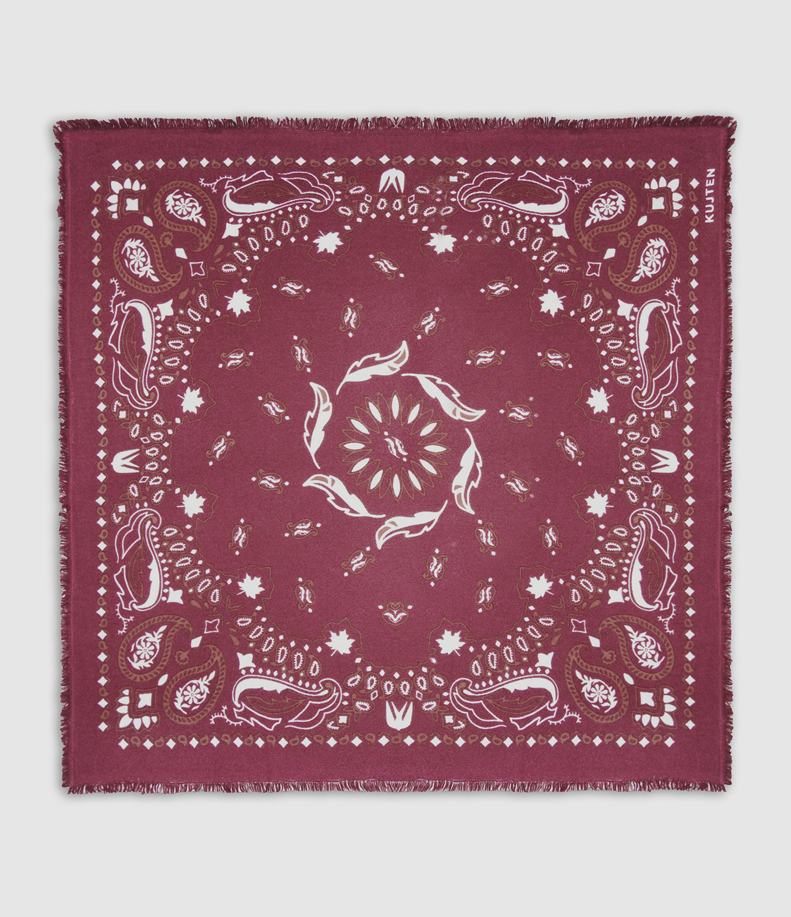 Hachiko Feather Bico Bordeaux Scarf