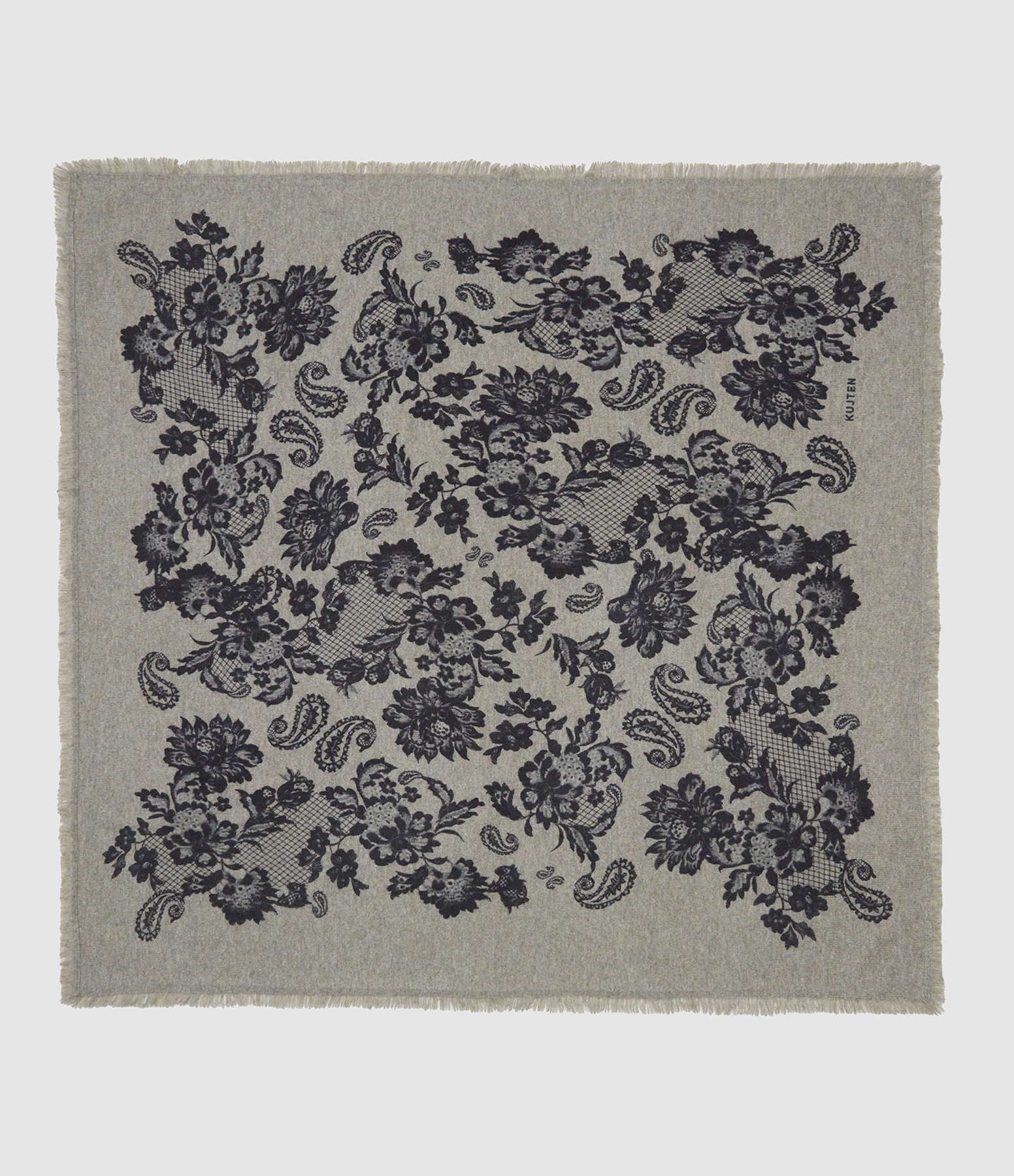 Hachiko Lace Scarf in Heathered Khaki