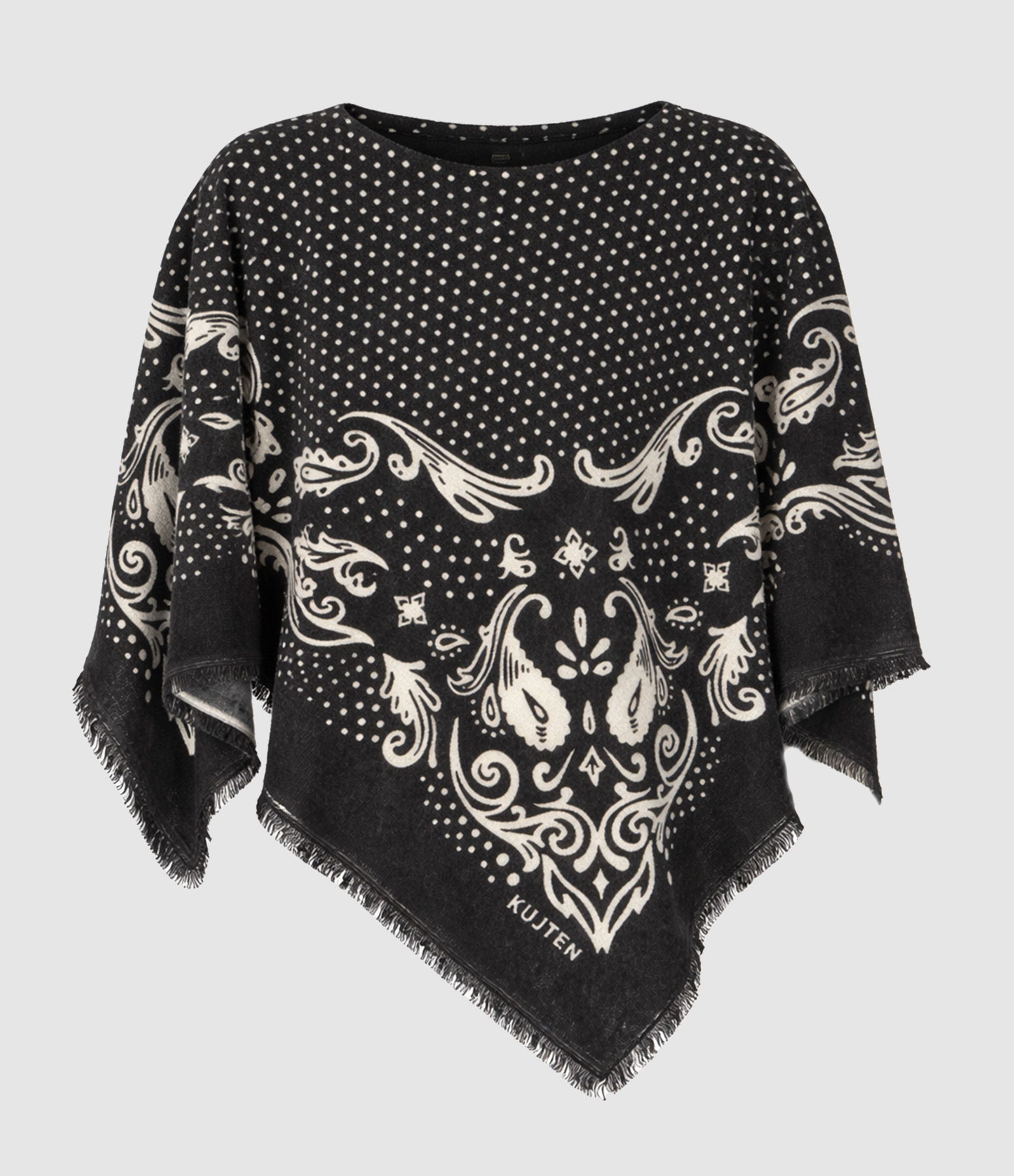 Ponchana Dot Black Poncho