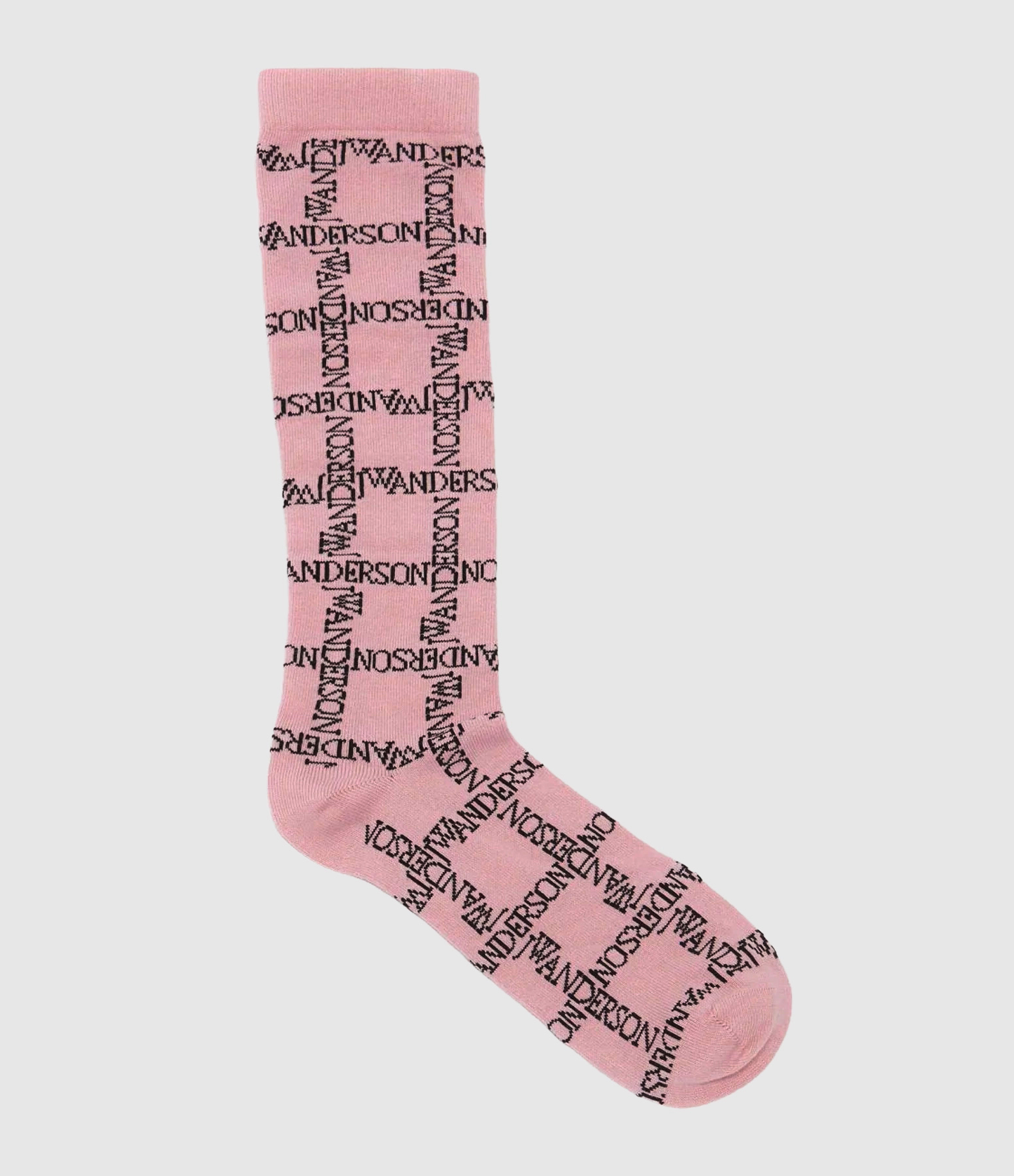 Grid Logo Long Socks – Pink and Black