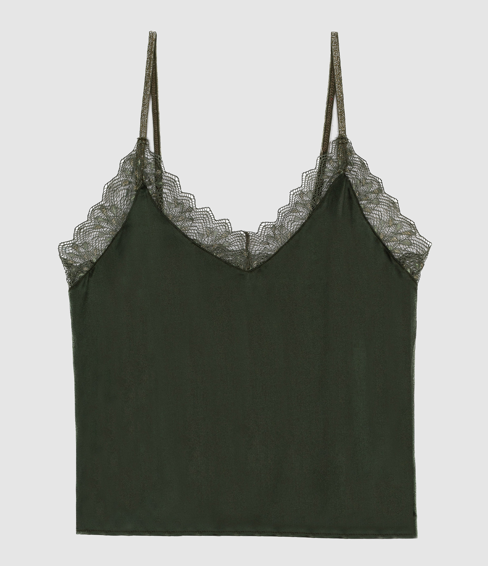 Charlotte Khaki Lace Top