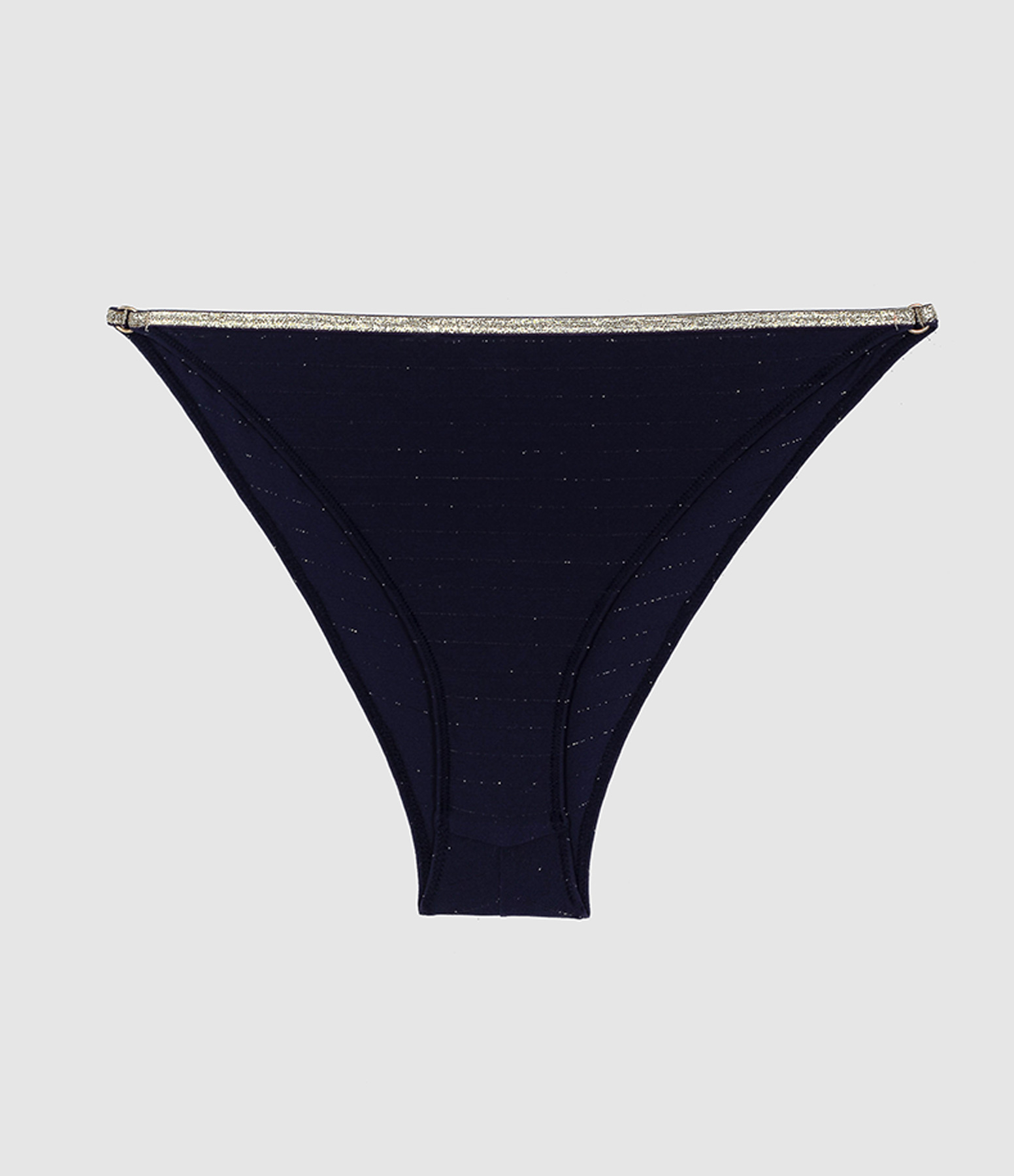 Thea Navy Gold Lurex Thong