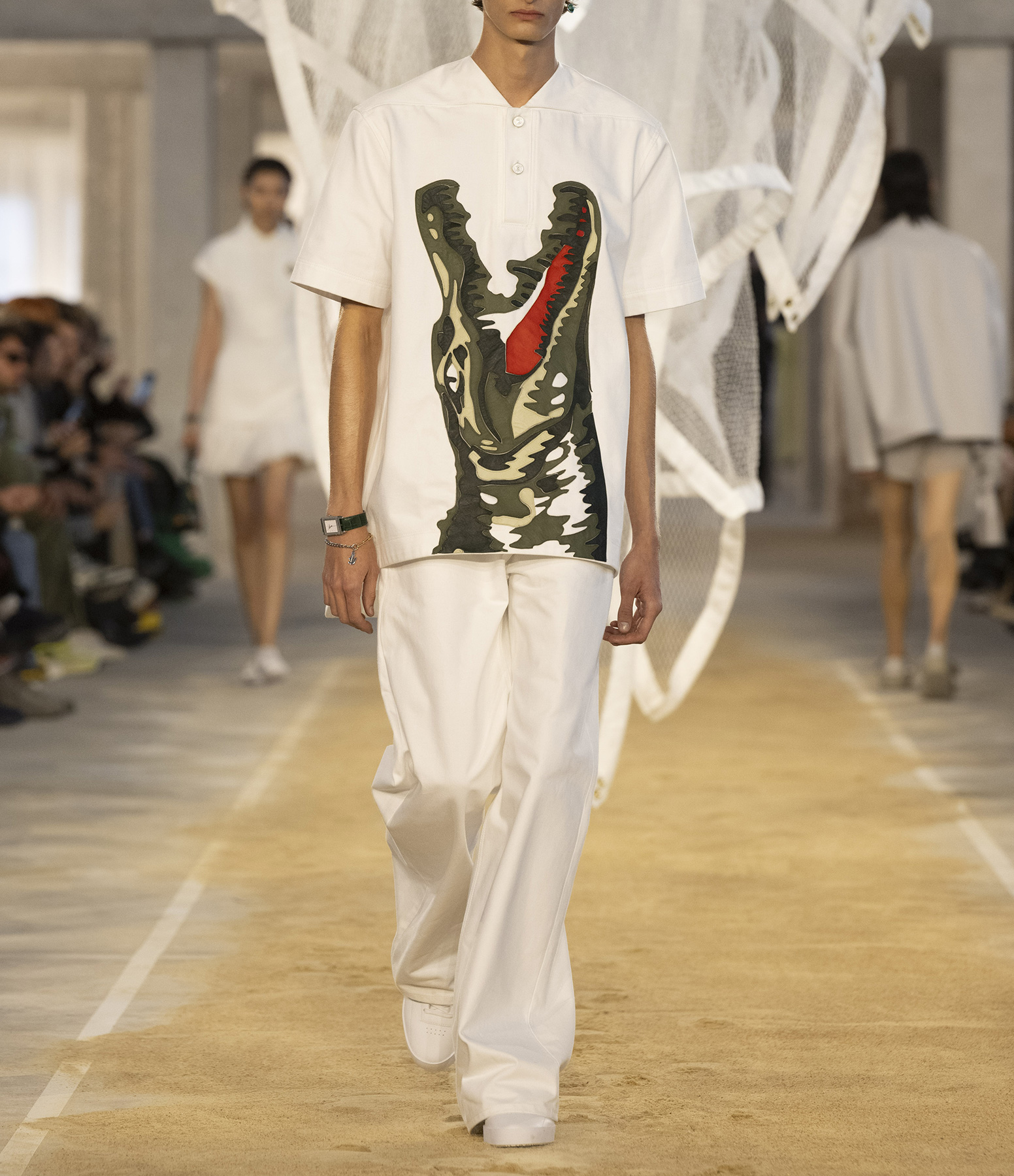 Unisex White Multicoloured Polo Shirt, SS25 Catwalk Collection