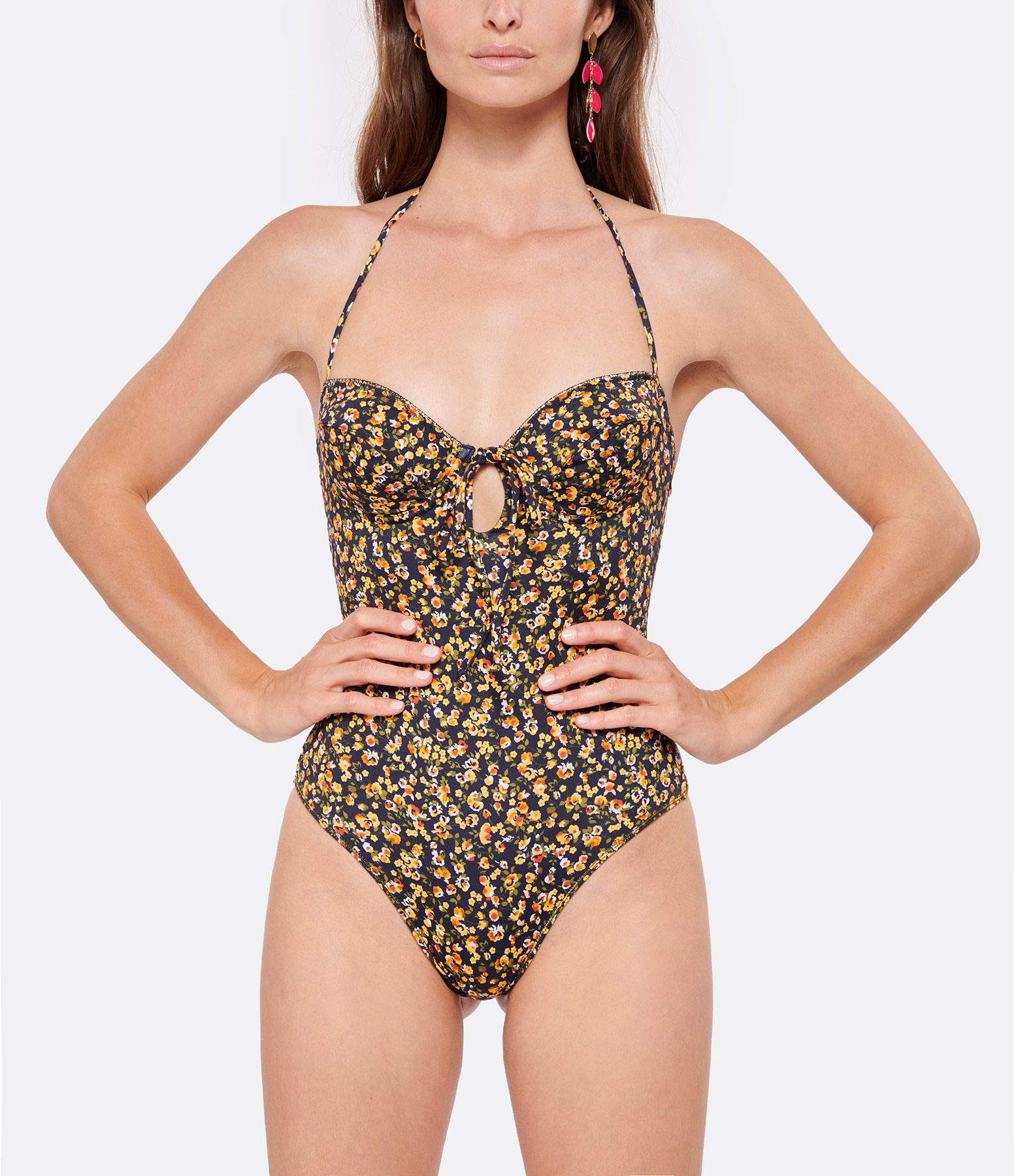 Fred One-Piece Swimsuit with Black Liberty Print