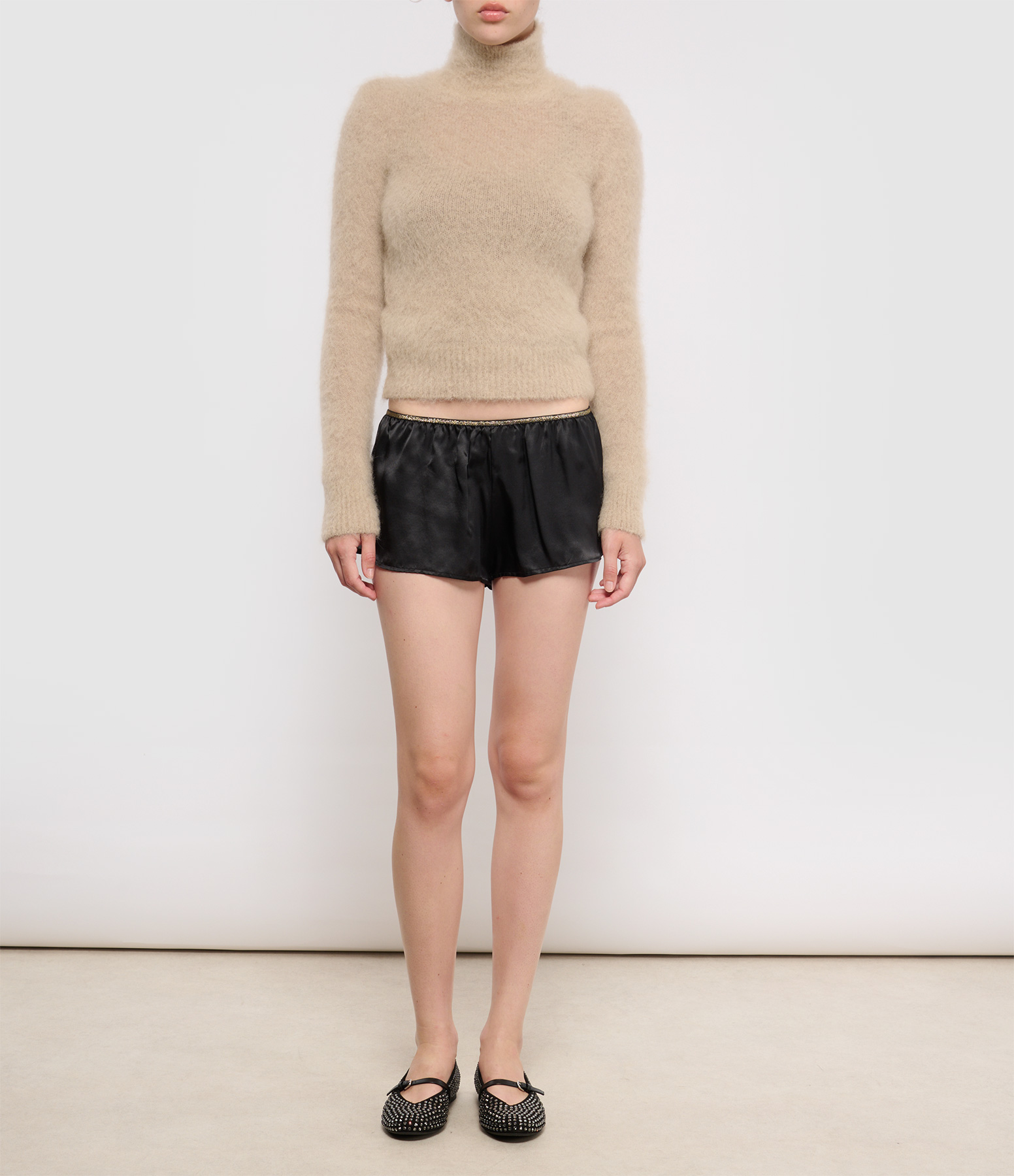 Abelito Caviar Silk Shorts