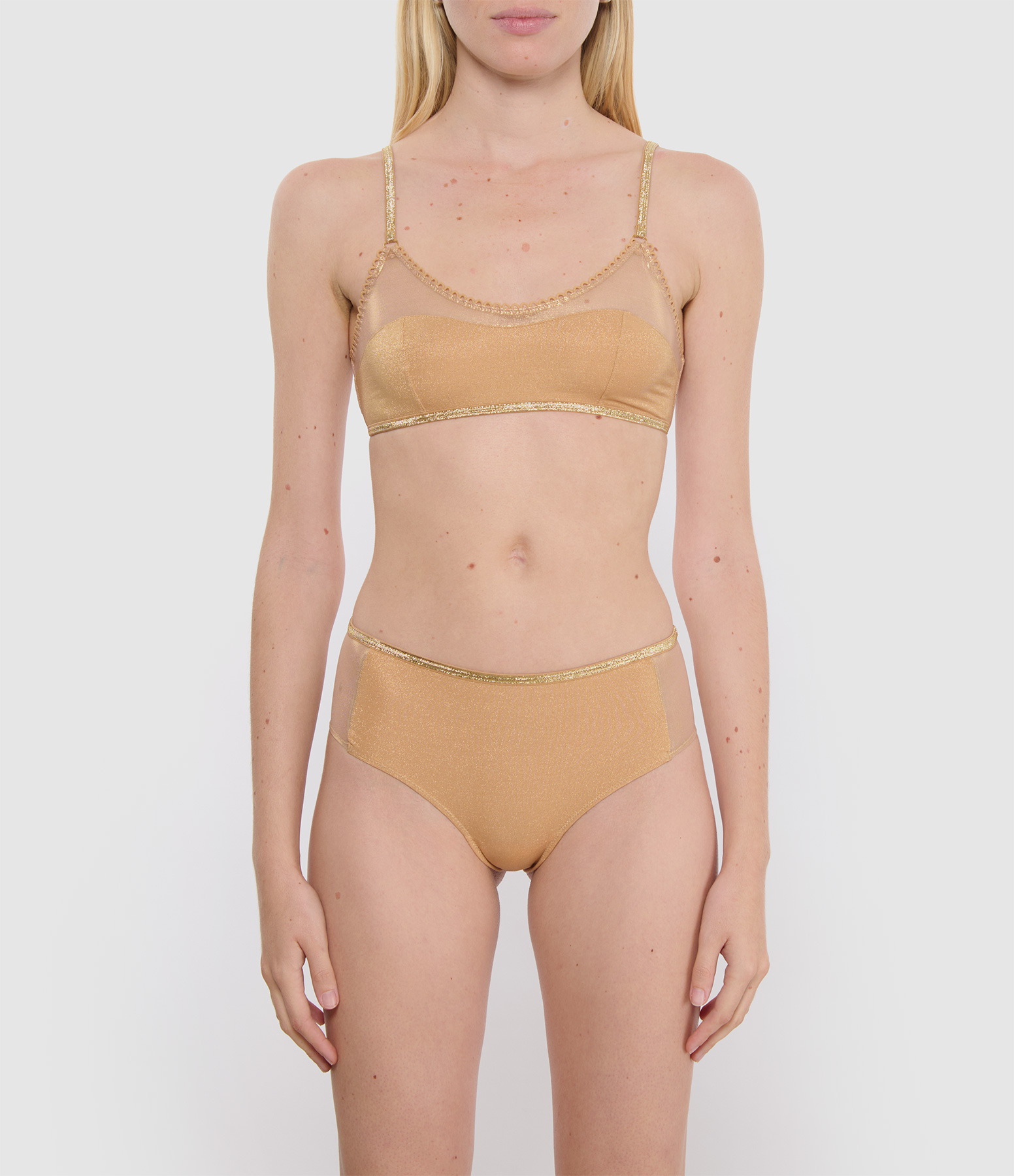 Georgia Bi-Material Golden Lurex Shorts