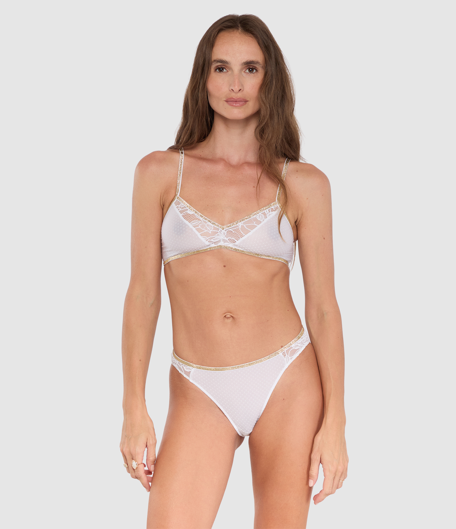 Georgia Bi-Material Snow Lace Briefs