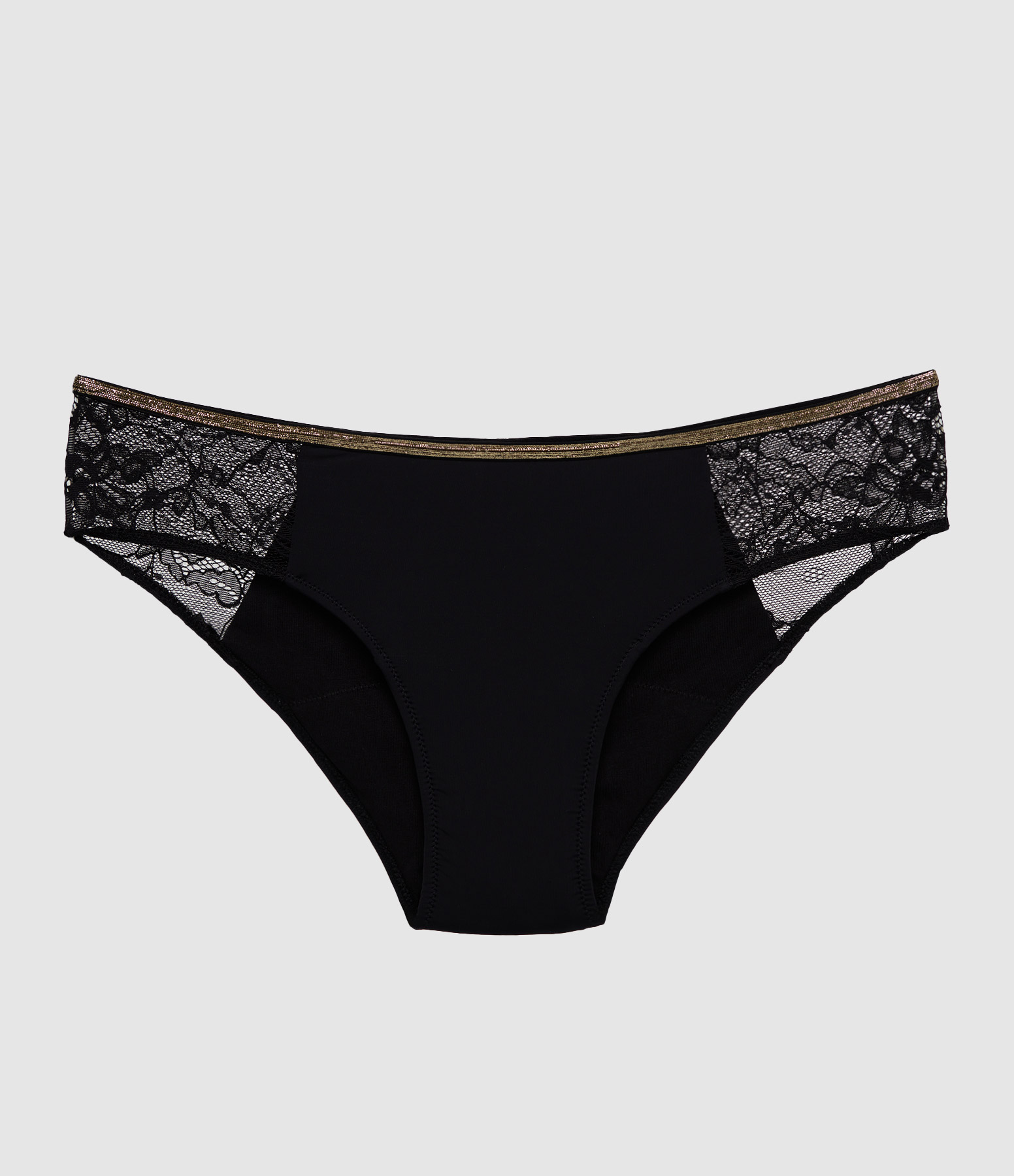 Eva Medium Flow Black Lace Period Briefs