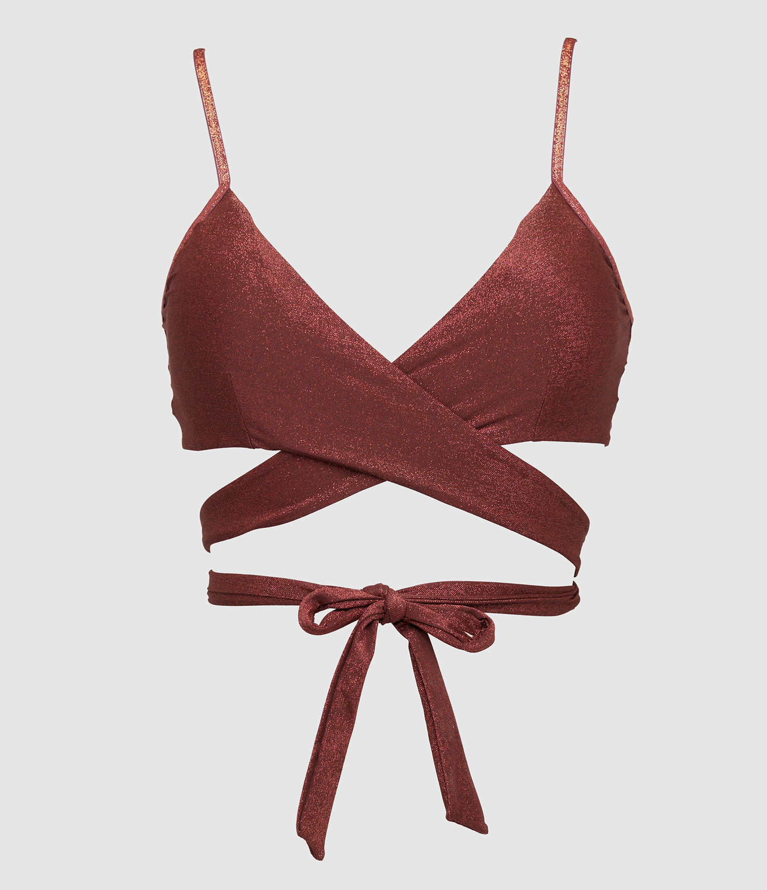 Zac Toffee Lurex Swimsuit Top