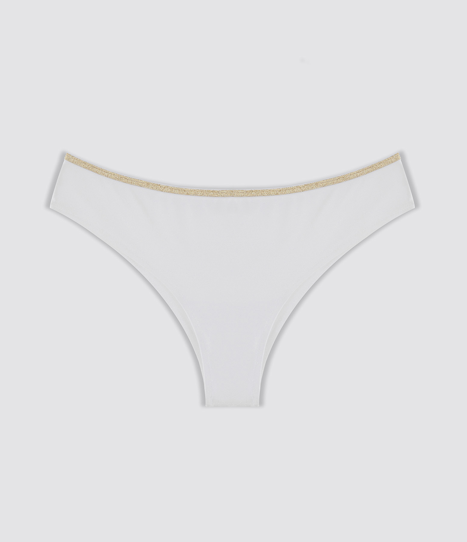 Ines White Lurex Thong