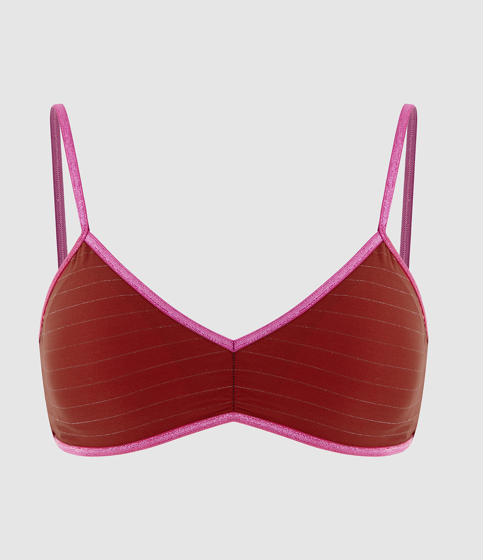 Georgia Bra with Removable Pads in Wine Lurex