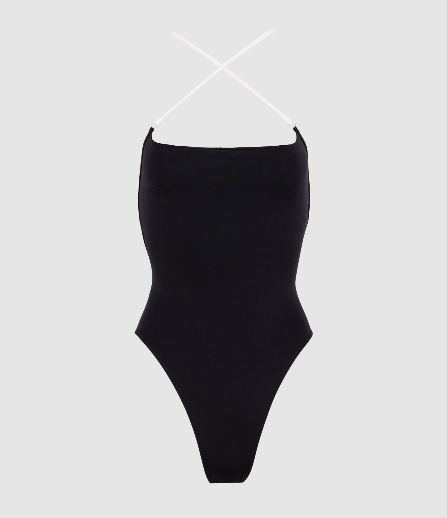 Black Beach Light-Coloured One-Piece Swimsuit