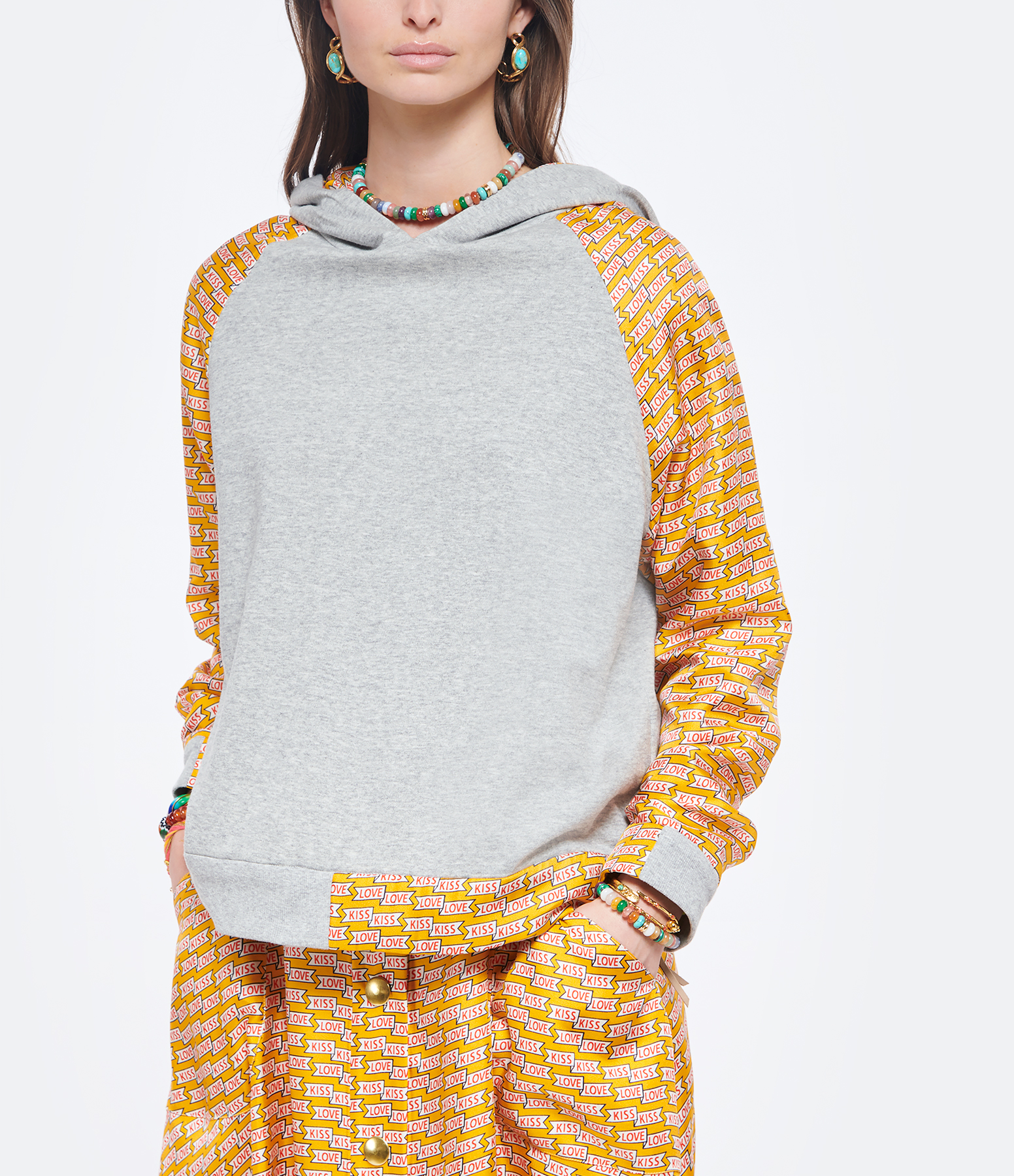 Orly Gold-Grey Cotton Jumper