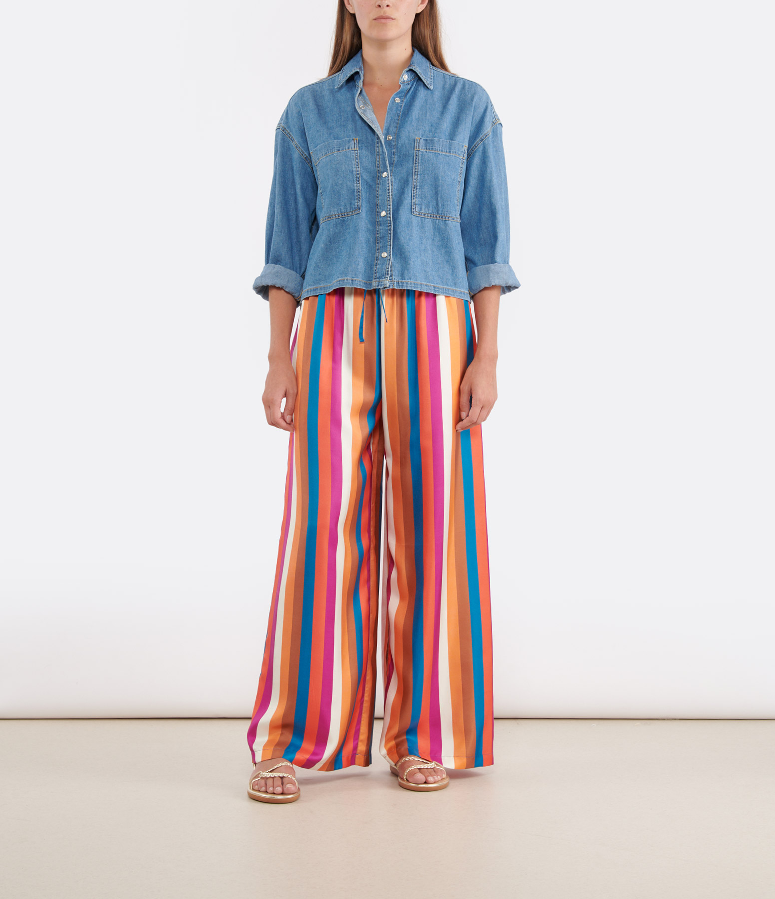 Multicoloured Silk Skate Trousers