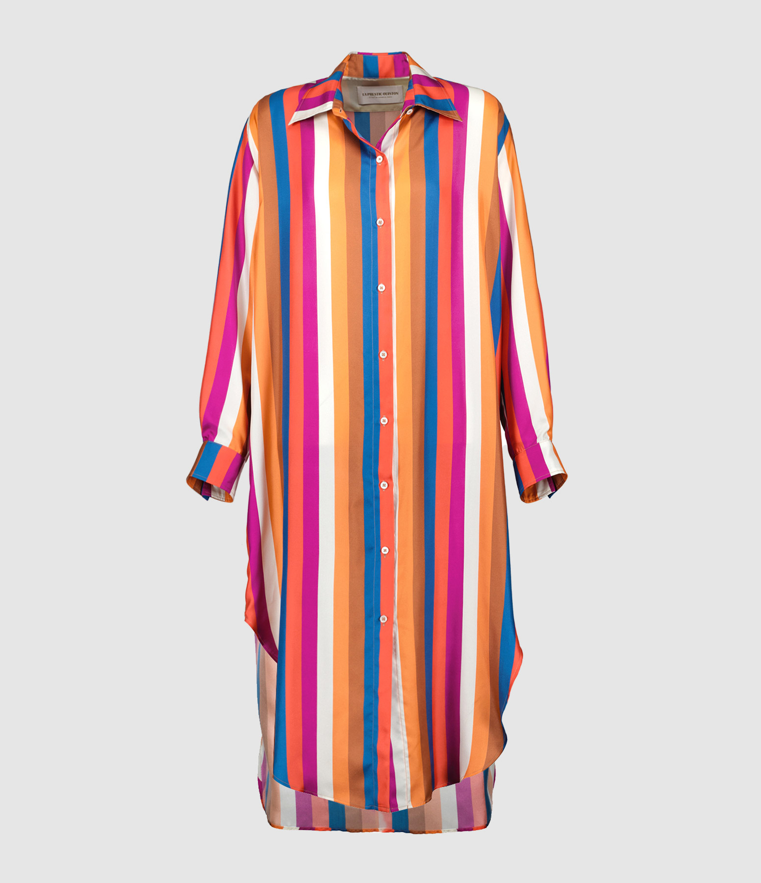 Long Multicoloured Blackcurrant Silk Dress
