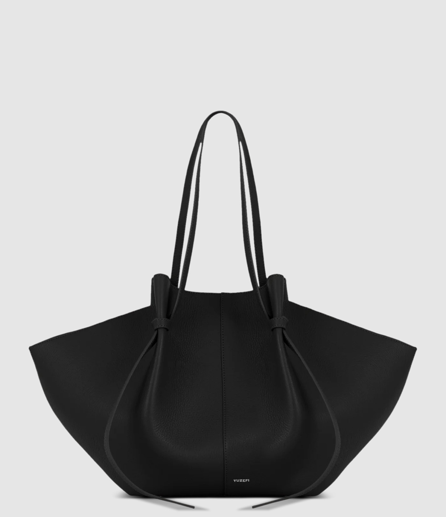 Large Mochi Bag in Black Grained Leather