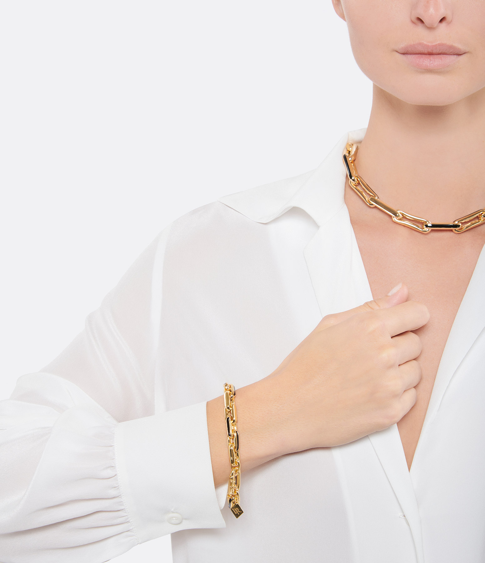 Small Black Enamel and Yellow Gold Bracelet