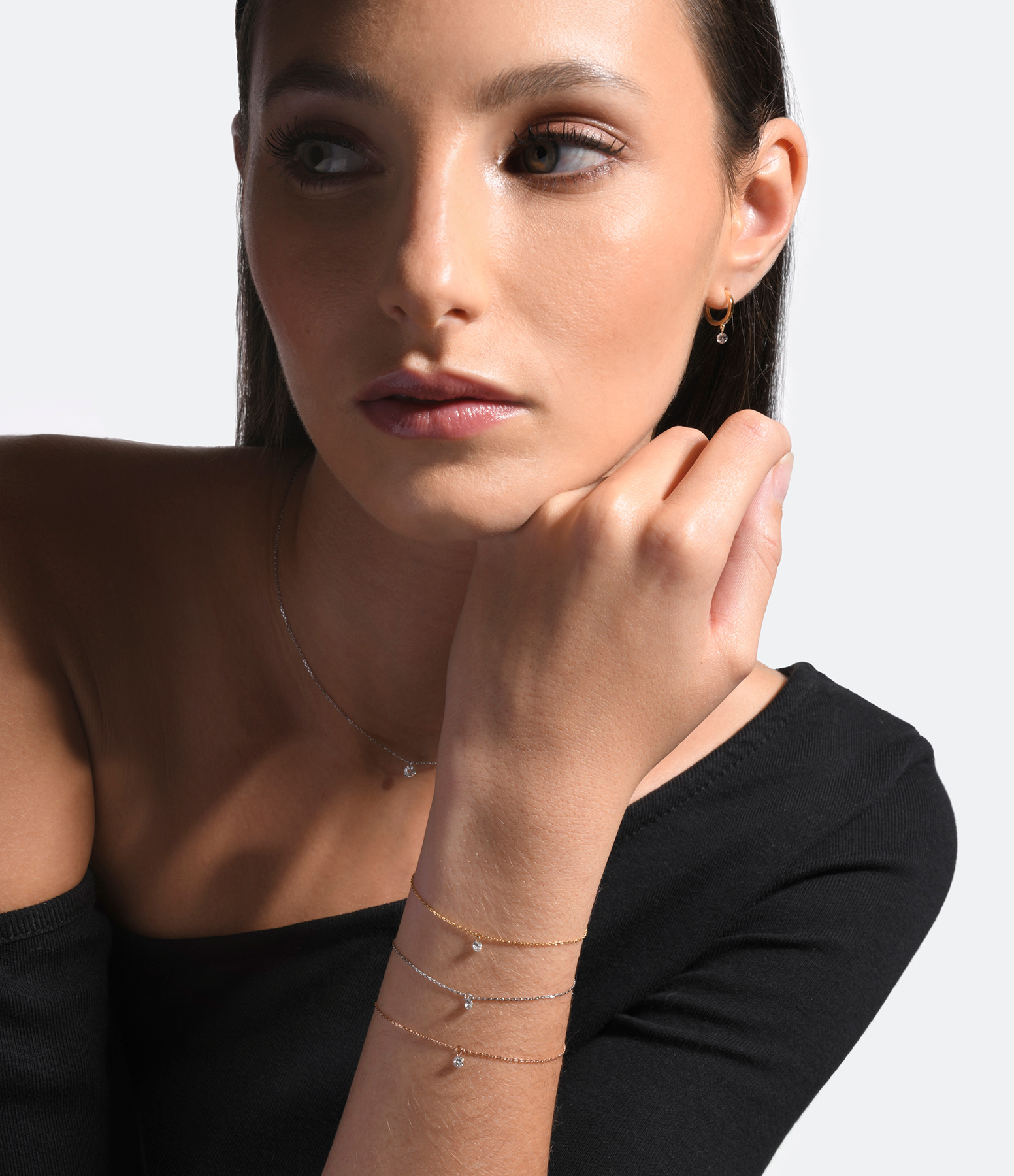 360° Brilliant-Cut Diamond Bracelet, 0.07, Rose Gold