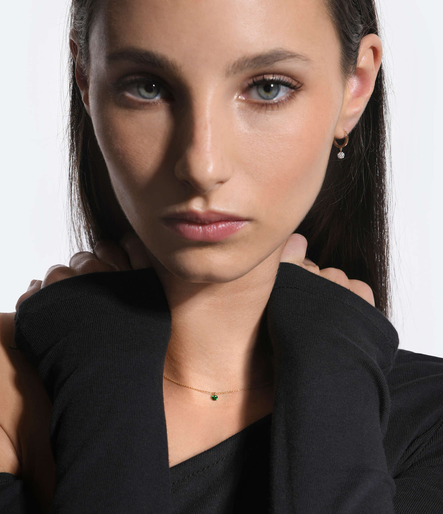 Mini Confetti Tsavorite Necklace in Yellow Gold