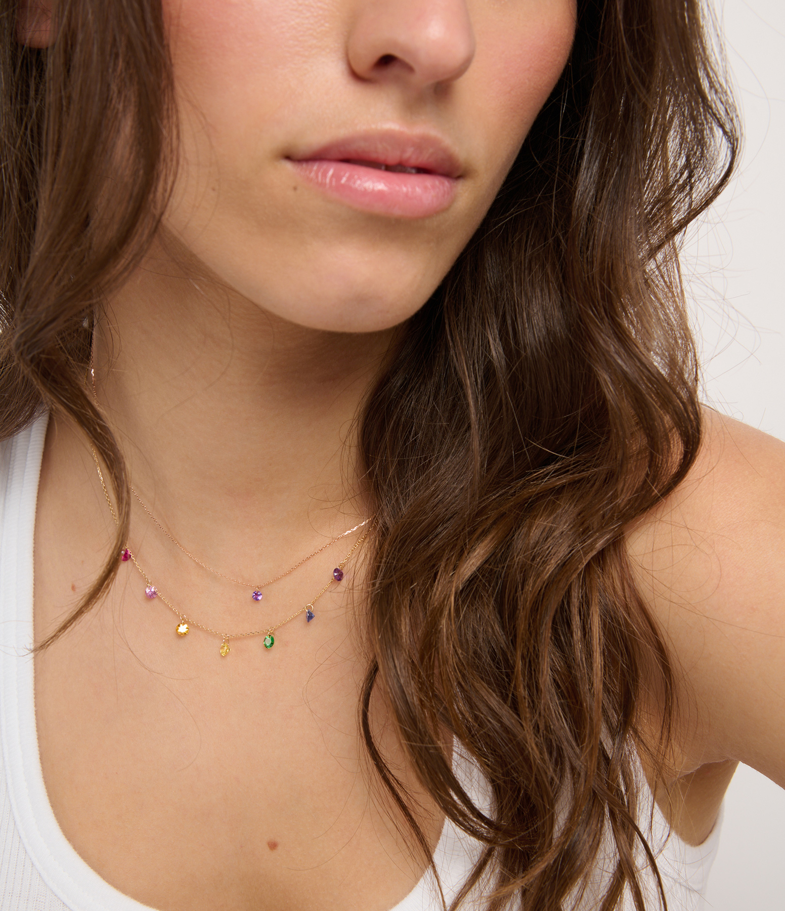 Mini Confetti Amethyst Rose Gold Necklace