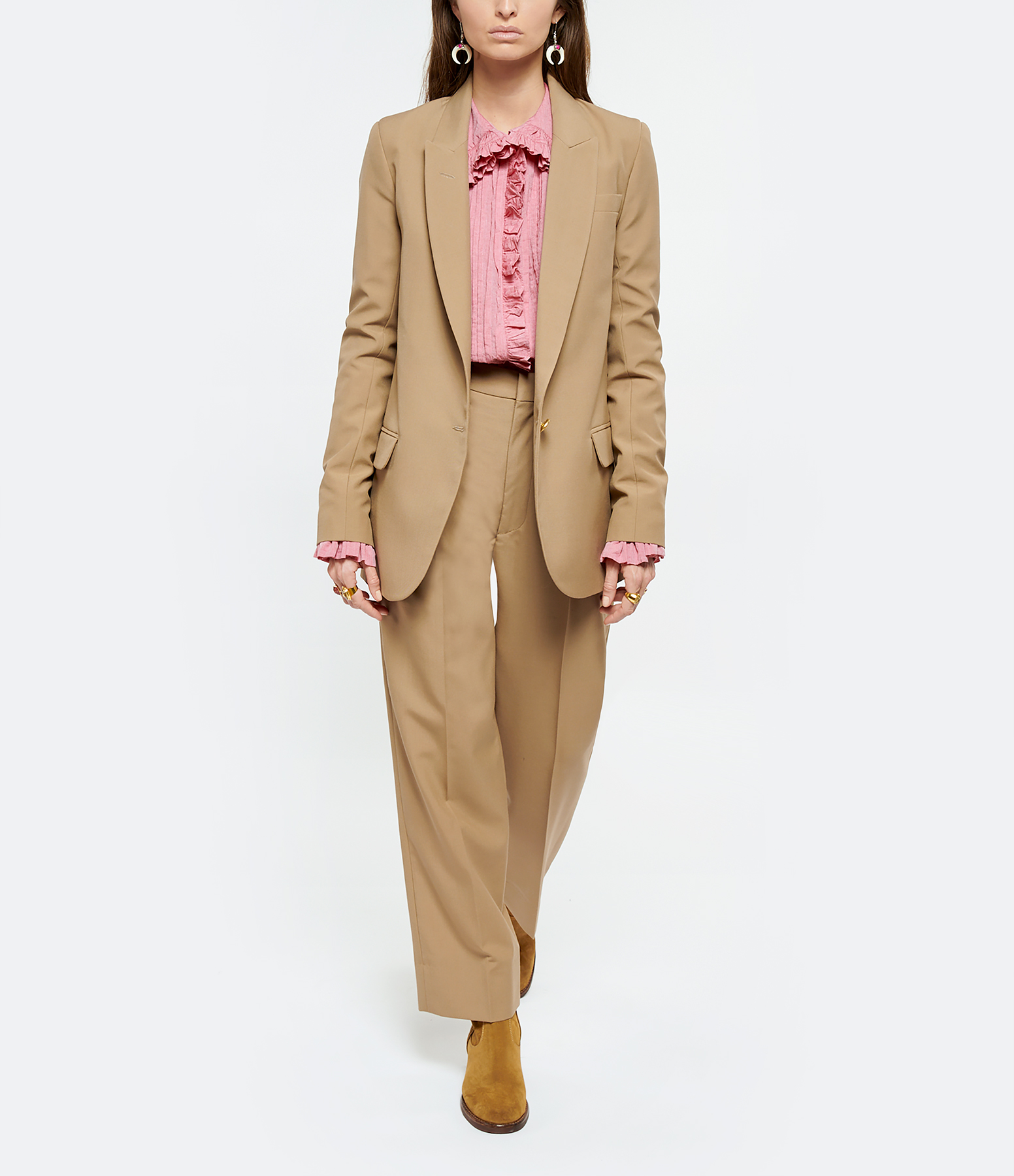 Less Beige Wool Trousers