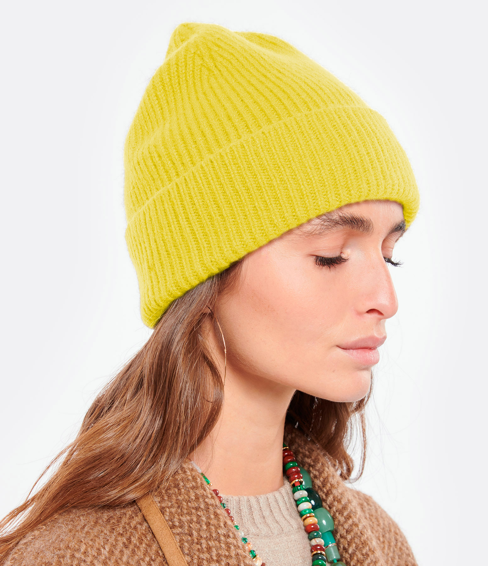 Acid Yellow Wool Beanie