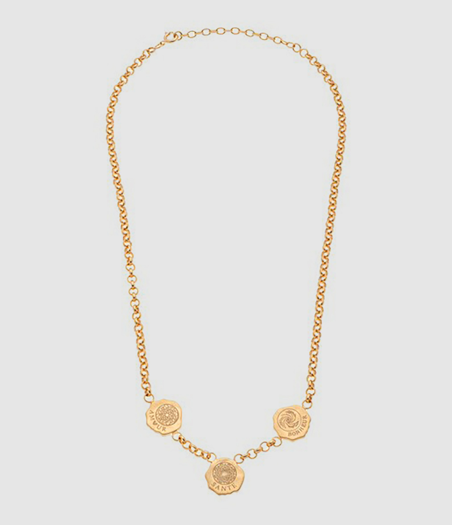 3 Mandalas Gold Necklace