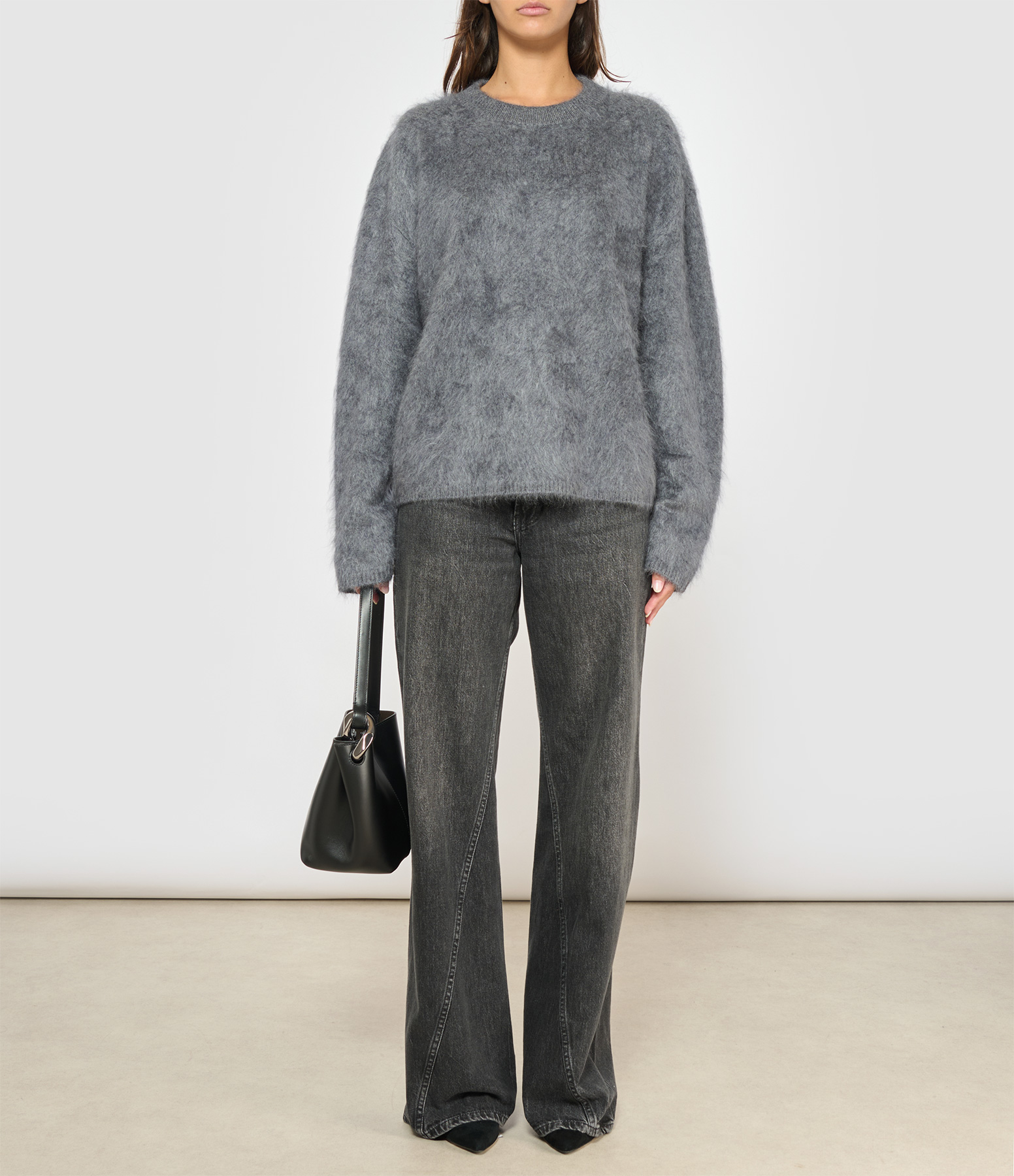 Natalia Brushed Graphite Cashmere Jumper