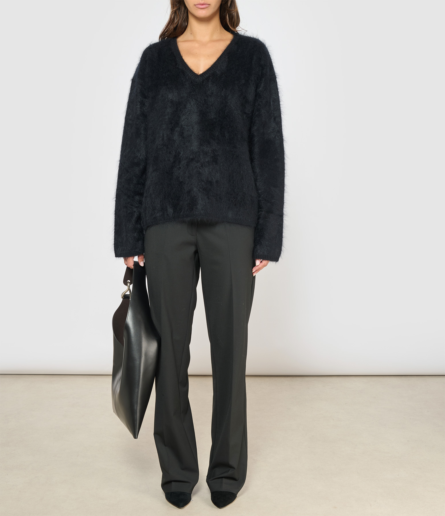 Margareta Black Brushed Cashmere Jumper